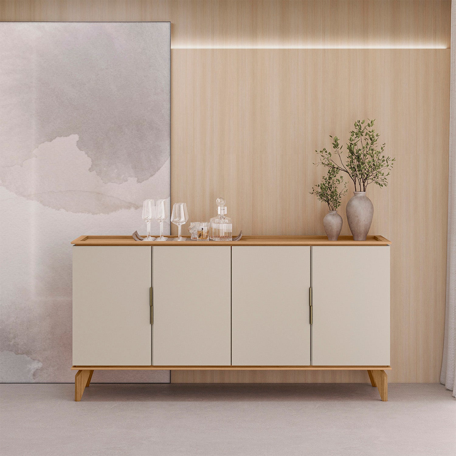 Bifé Viena  Natural, Off White 160X89X42