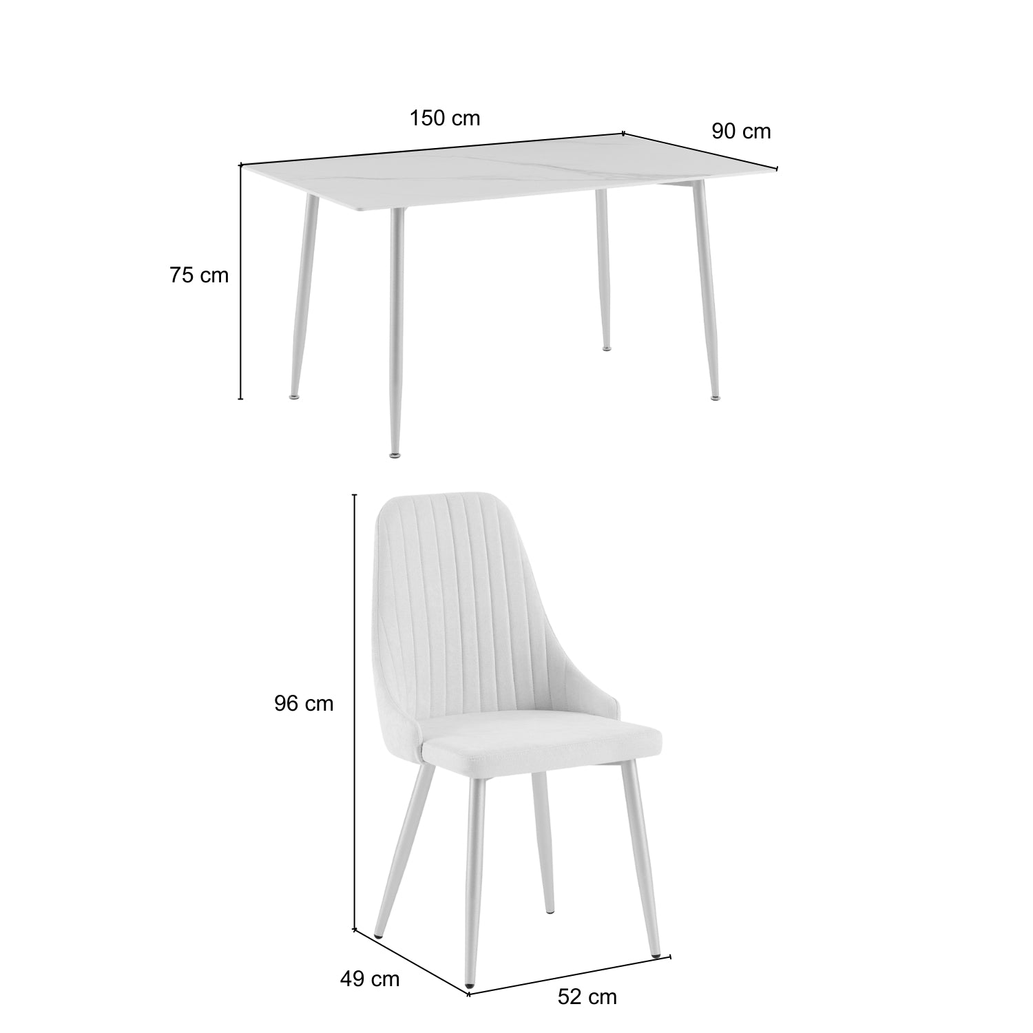 Comedor 6 Puestos Ziu Beige, Champaña