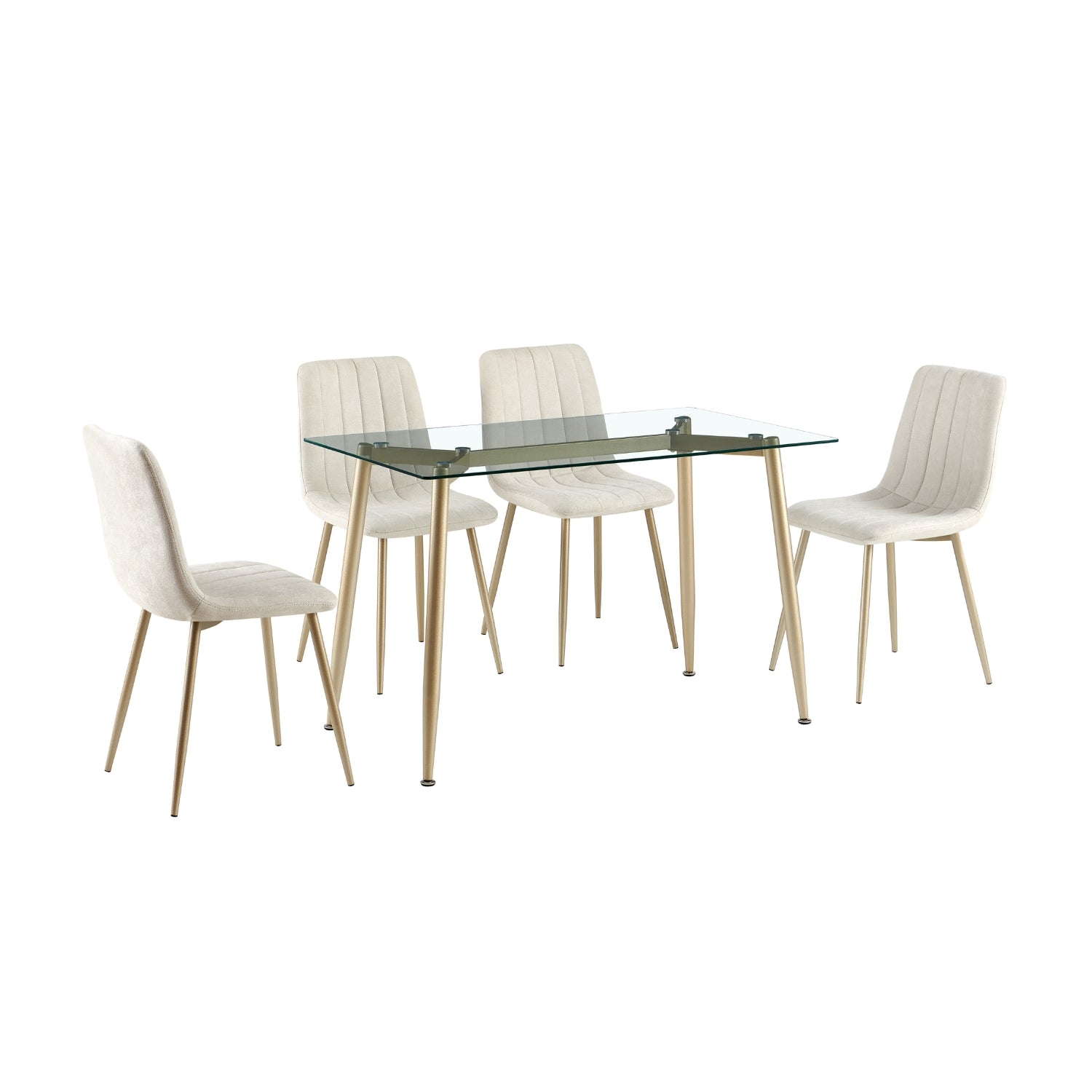 Comedor 4 Puestos Hodson Beige, Champaña
