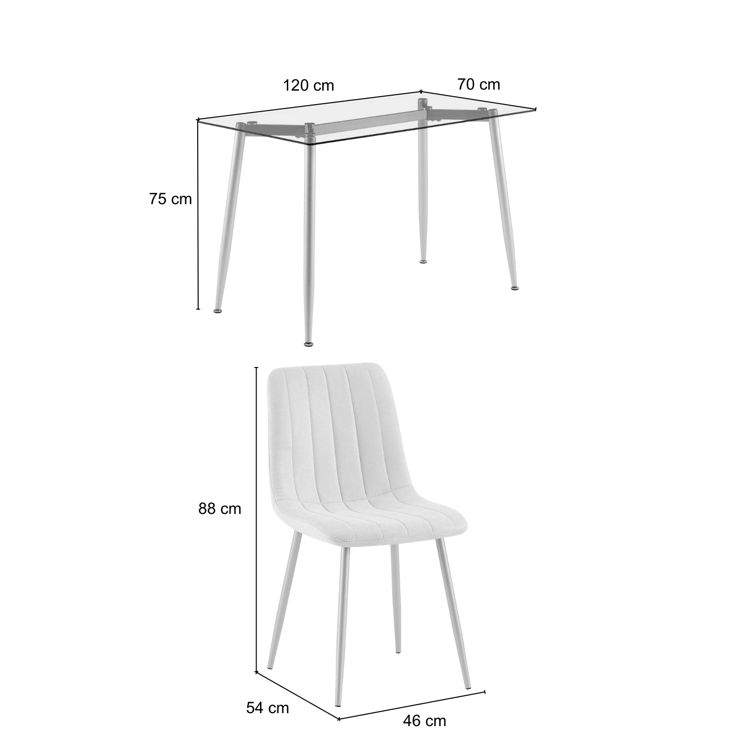 Comedor 4 Puestos Hodson Beige, Champaña