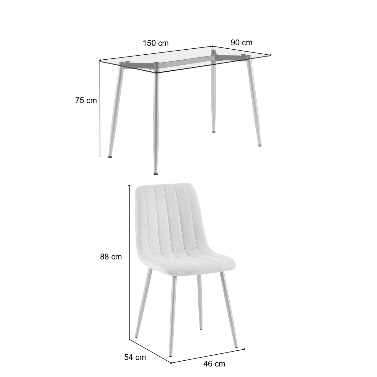 Comedor 6 Puestos Hodson Beige, Champaña