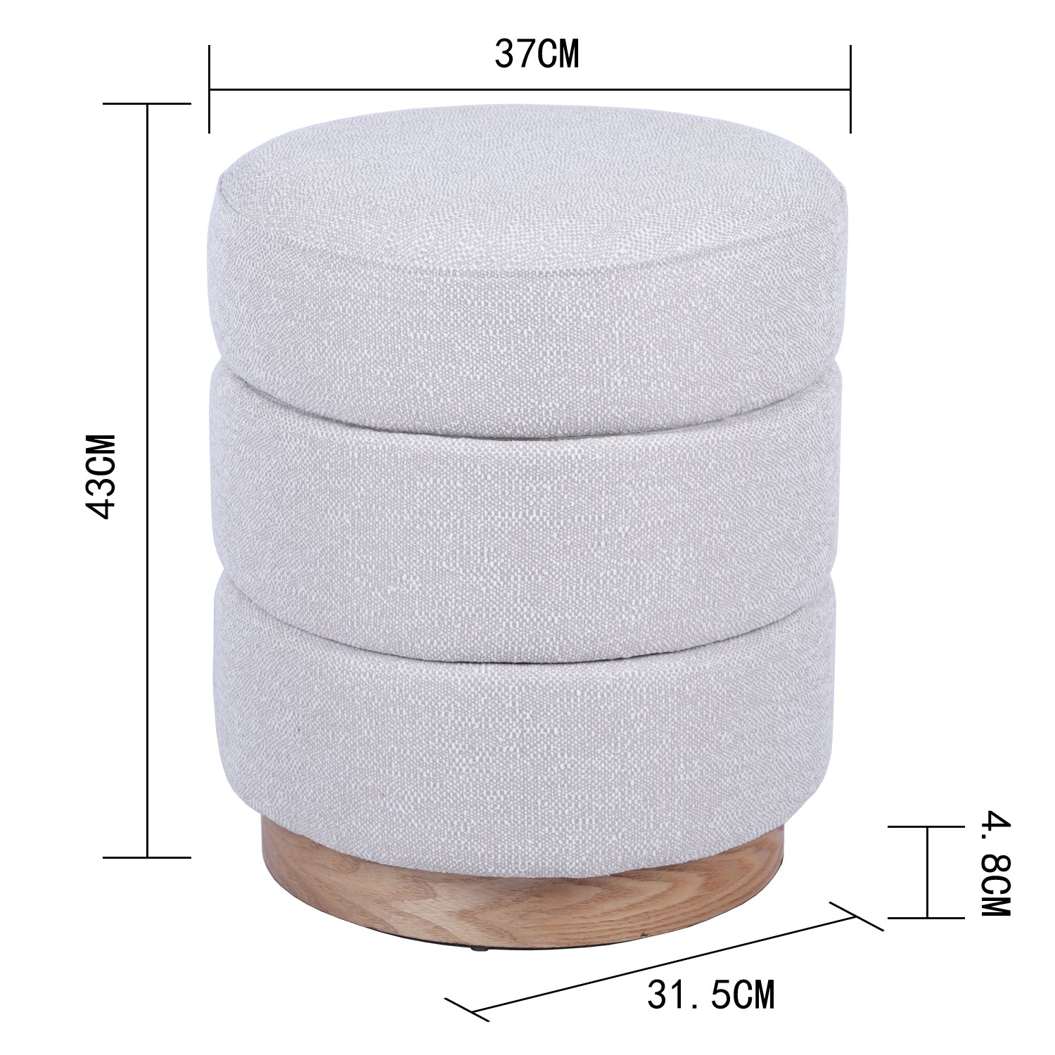 Puff Chicago Crema 37X37X43