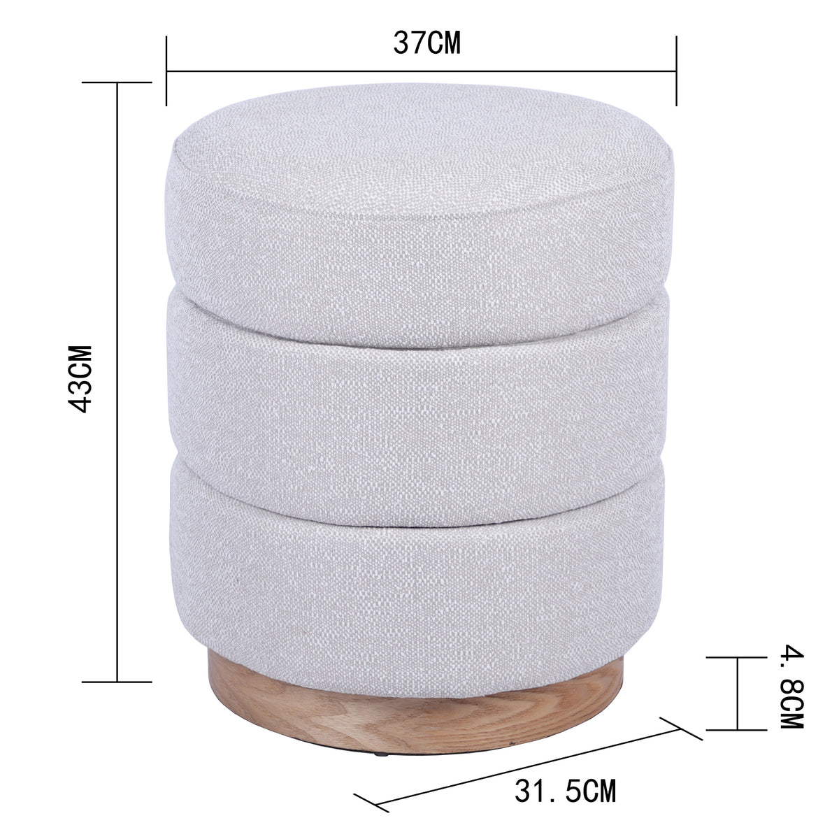 Puff Chicago Crema 37X37X43