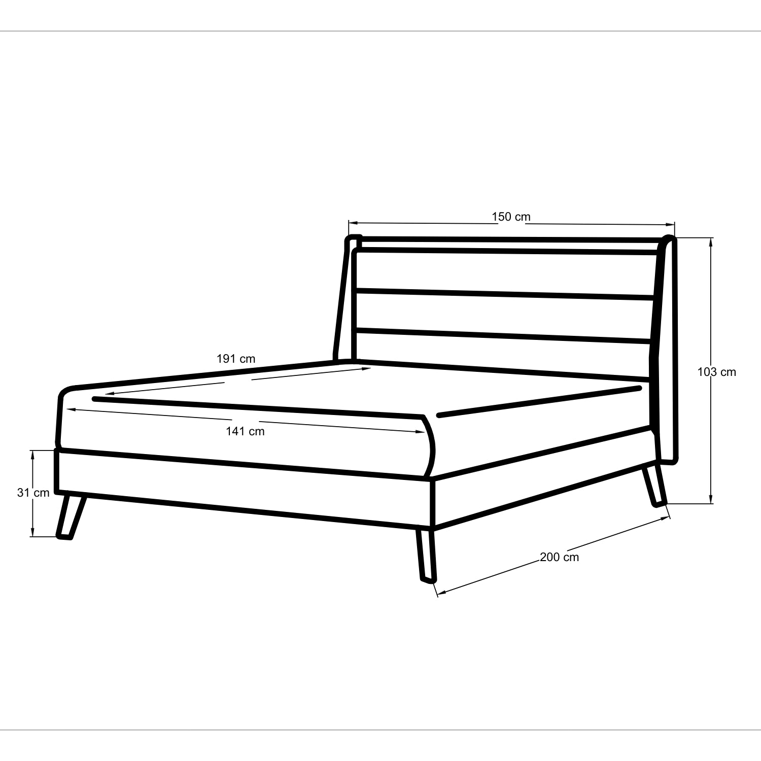 Cama Doble Anahi Gris