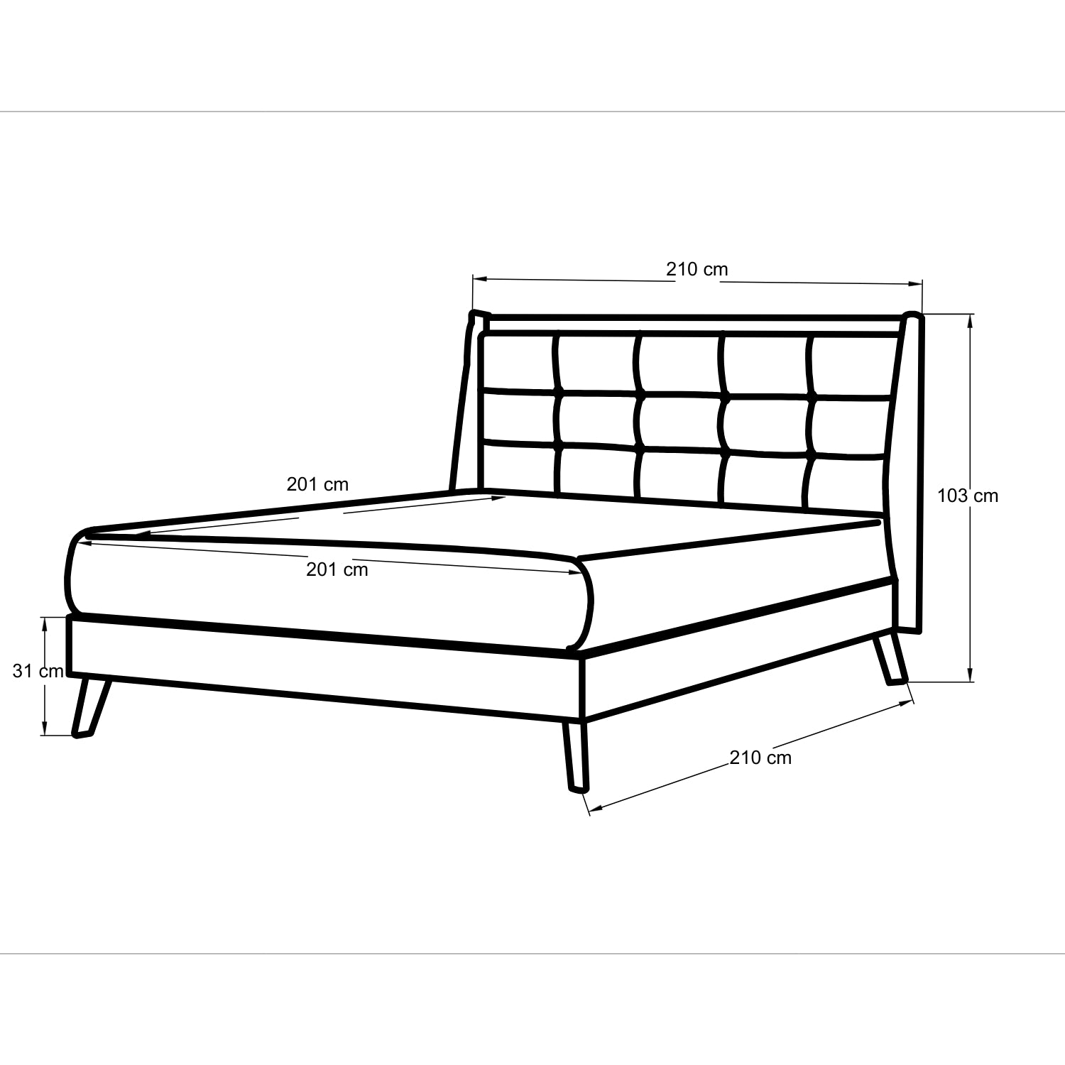 Cama King Andora Marron