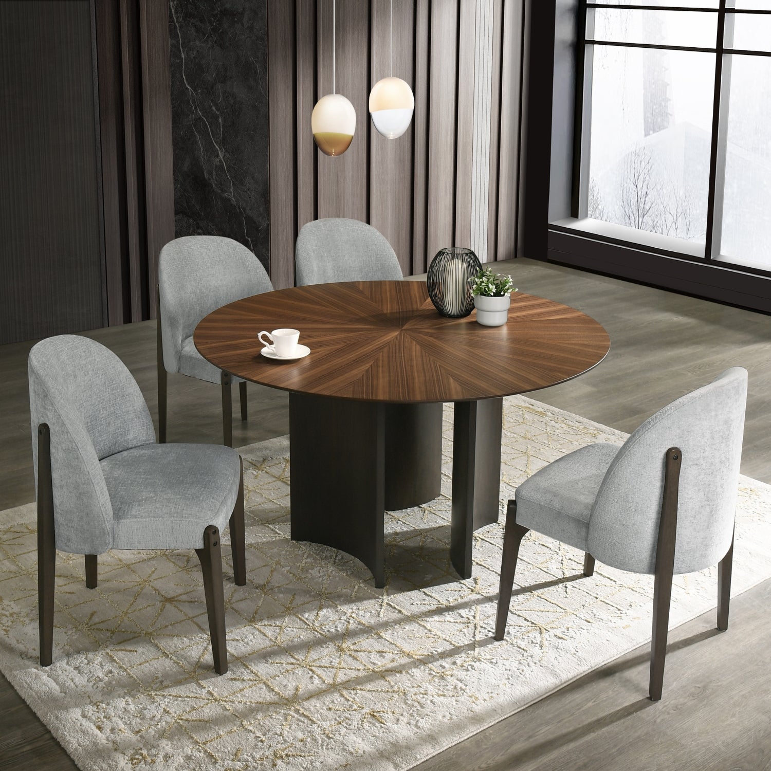 Comedor 4 Puestos Harry Natural Oscuro