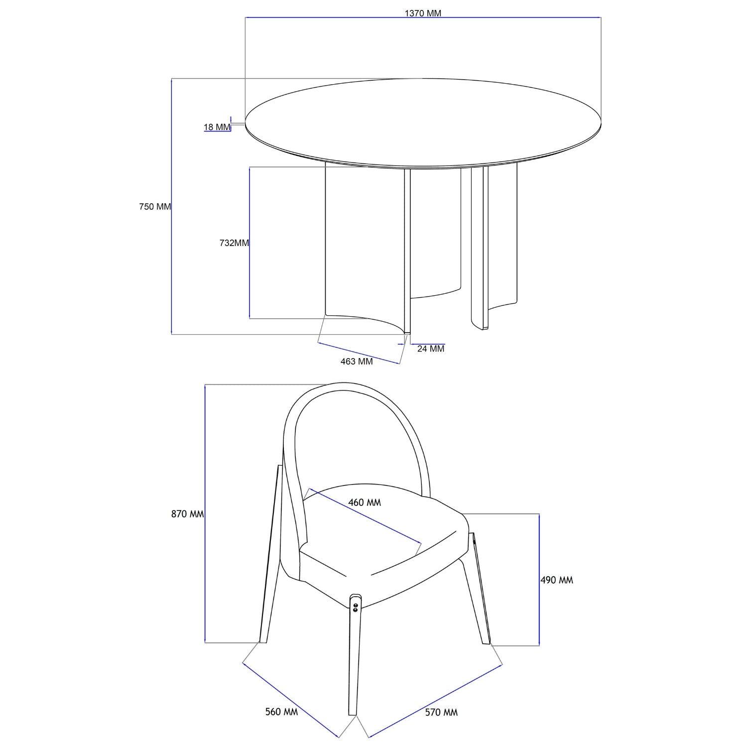 Comedor 4 Puestos Harry Natural Oscuro