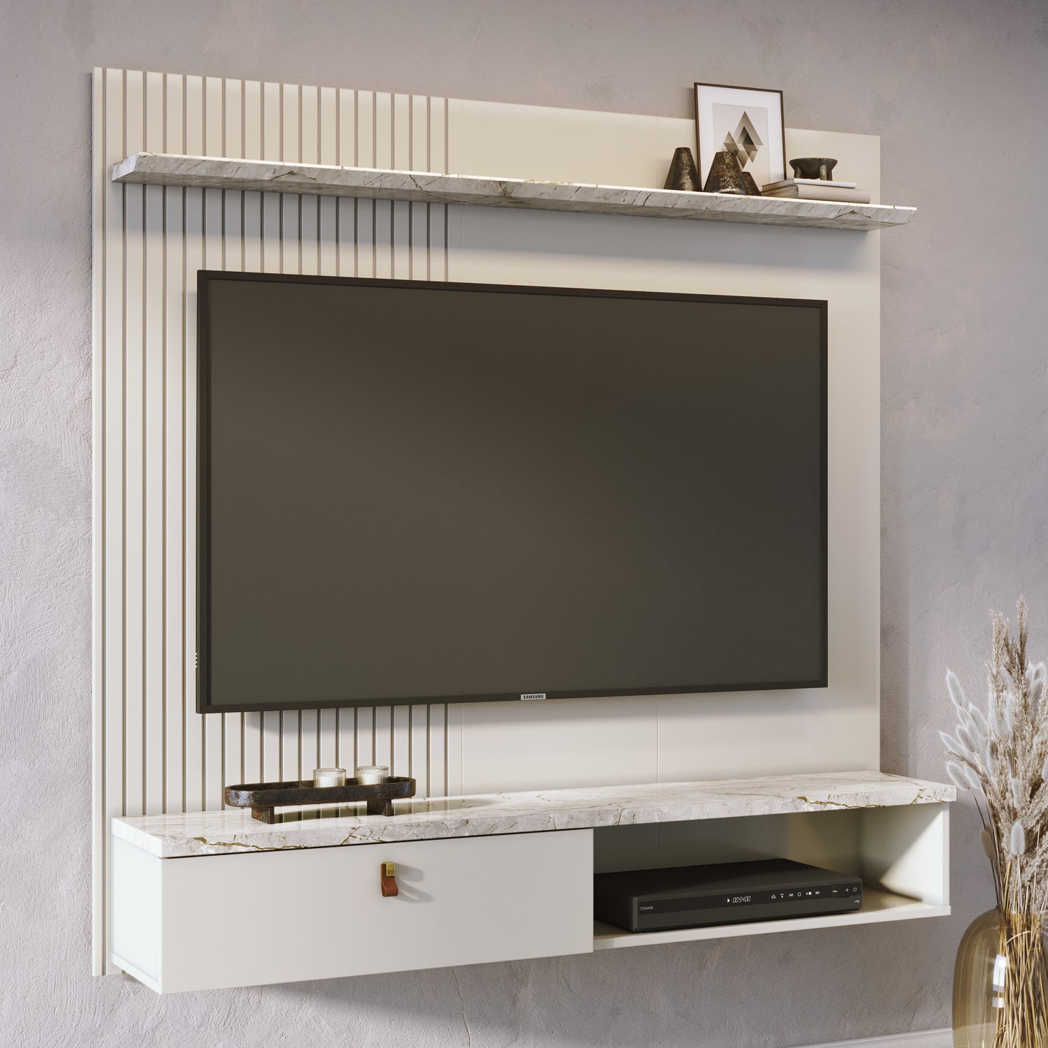 Panel de Tv Atenea  Marmolado 141X136X29