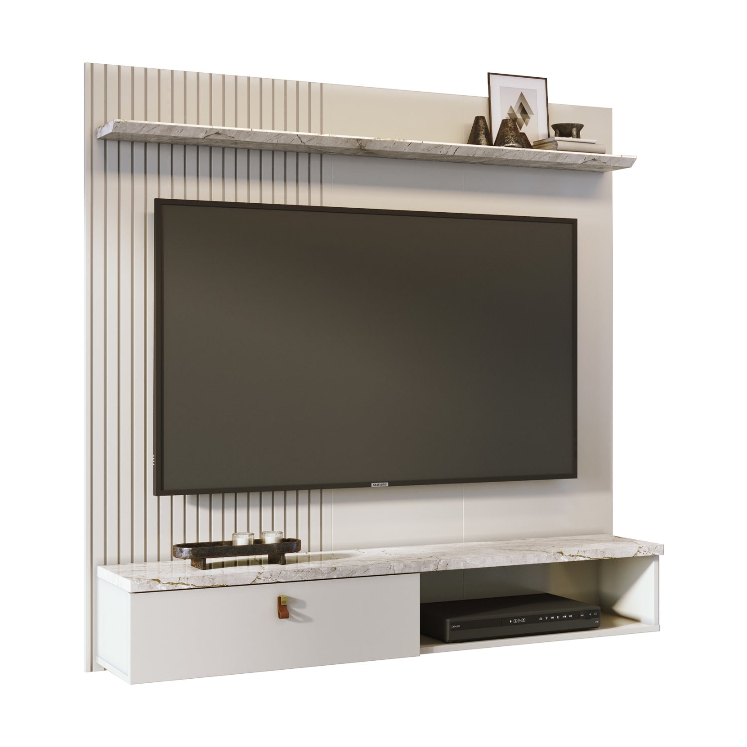 Panel de Tv Atenea  Marmolado 141X136X29