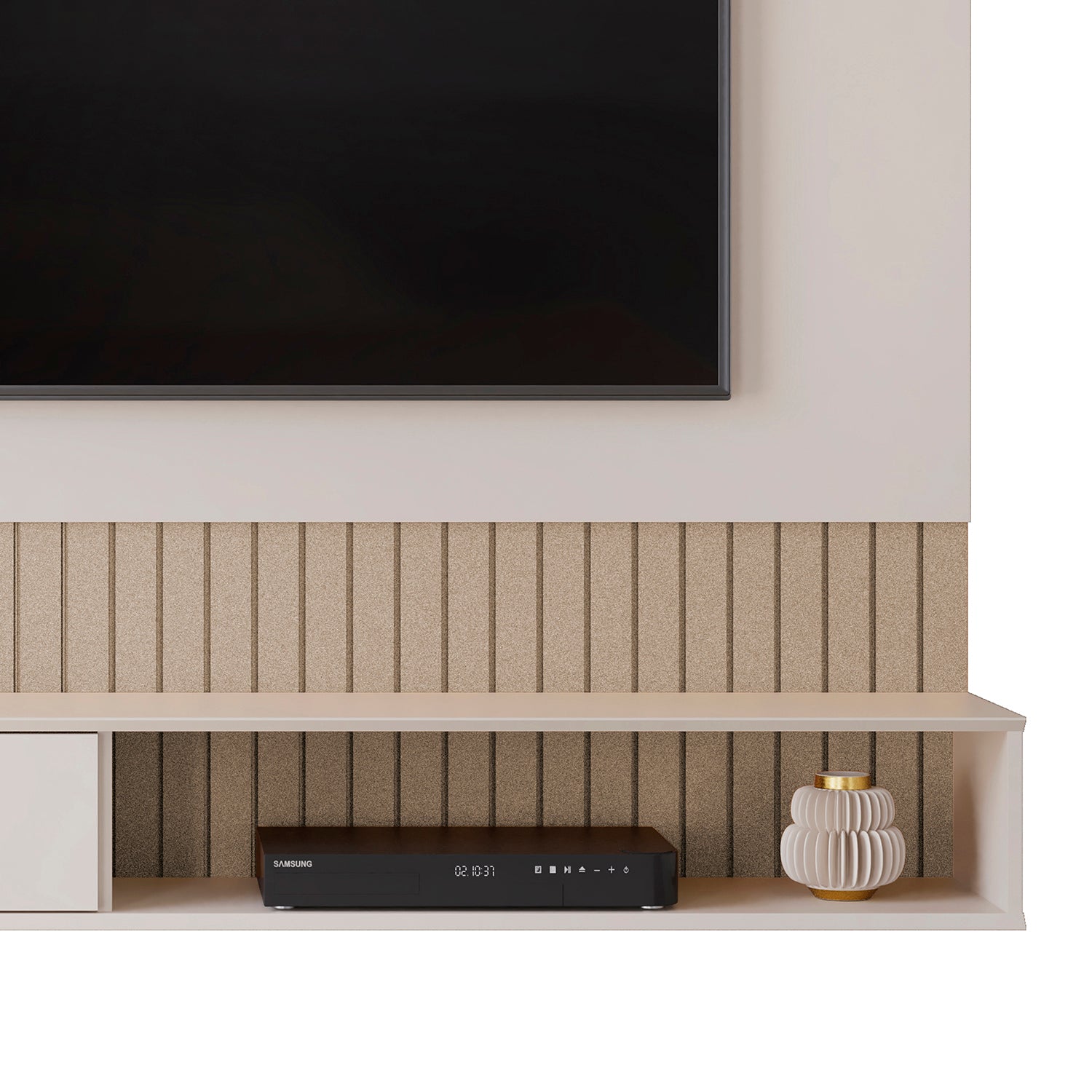 Panel de Tv Tomaz  Off White, Champaña 150X132X28