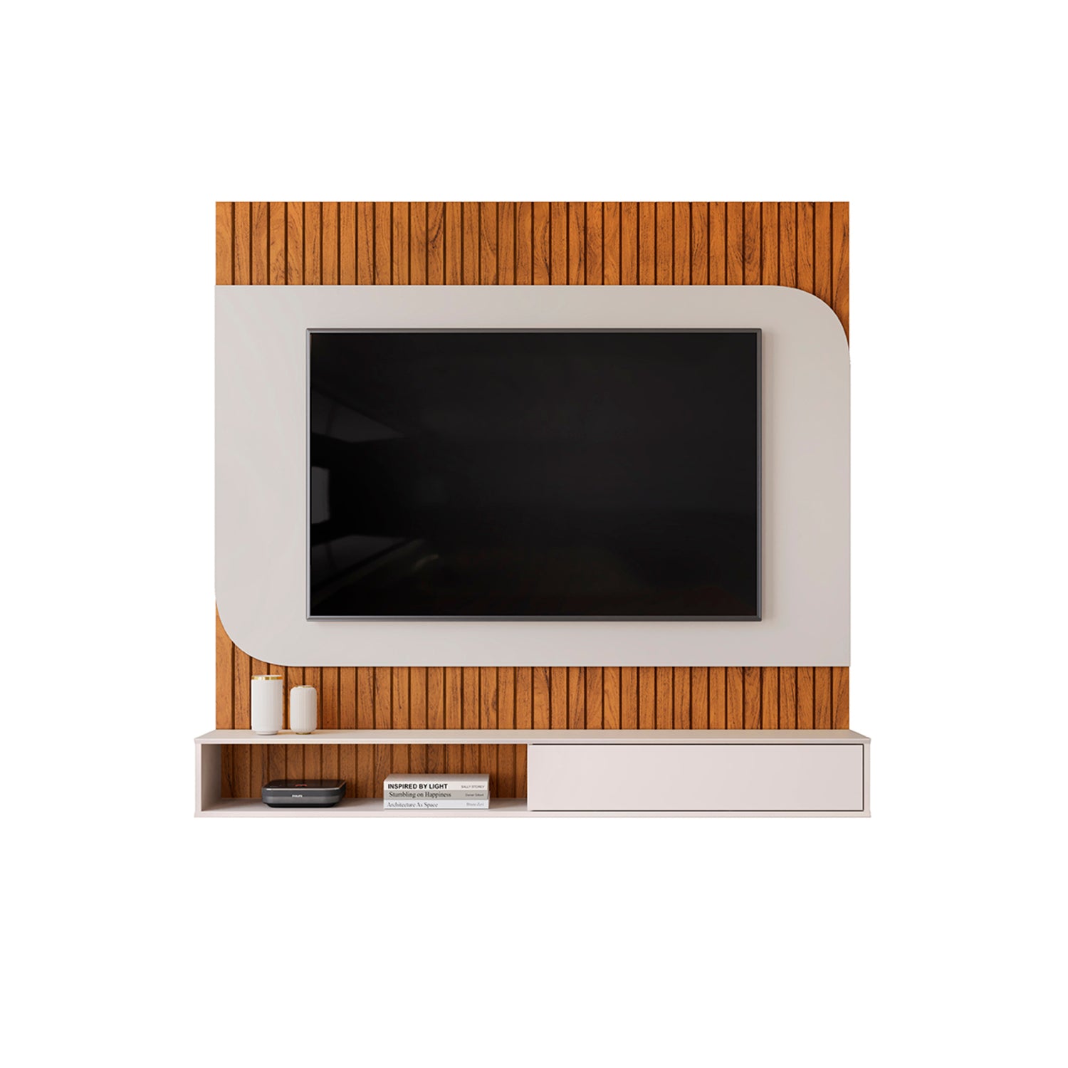 Panel de Tv Tomaz  Off White, Natural 150X132X28