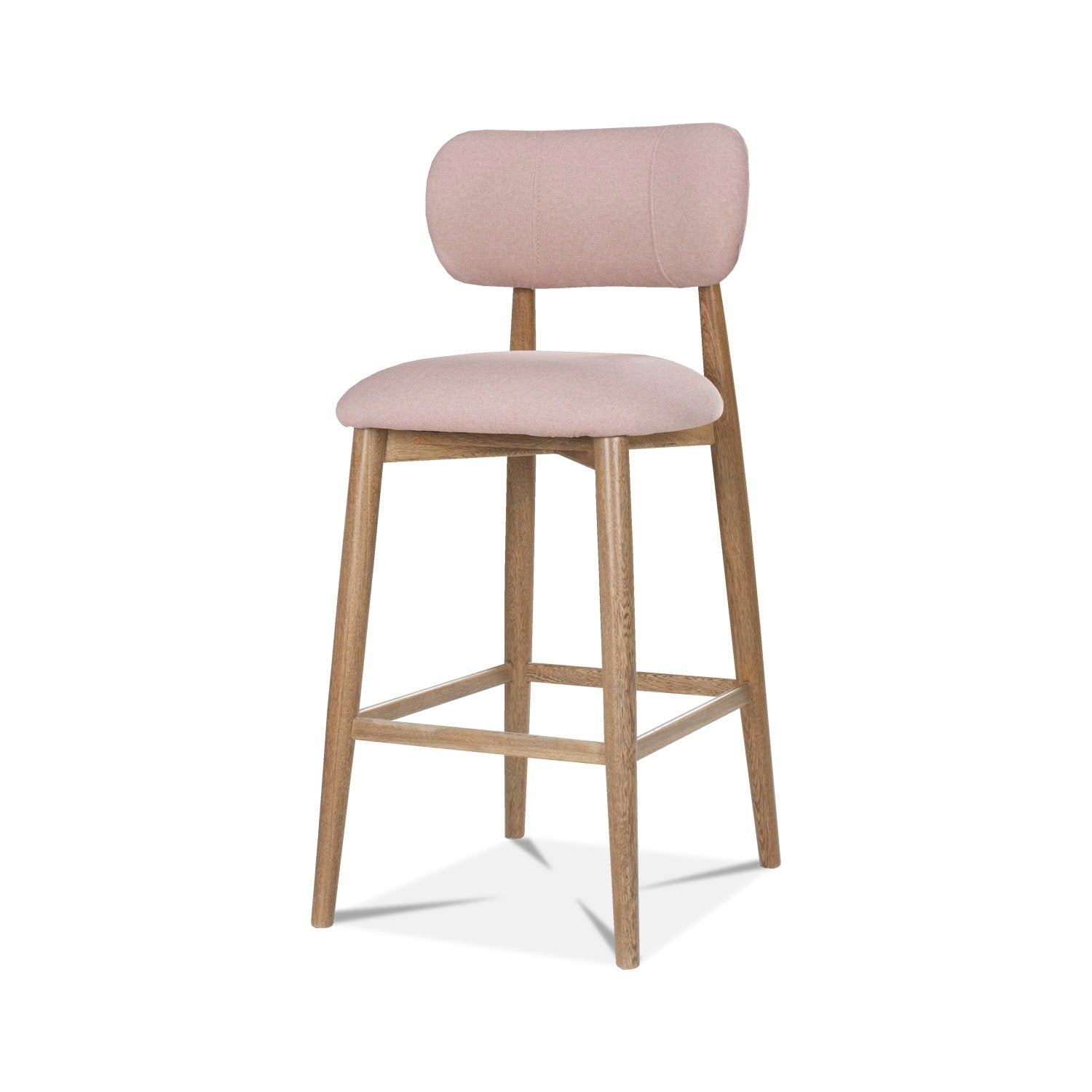 Silla Para Barra Ankara Velvet Primada Rosa, Natural