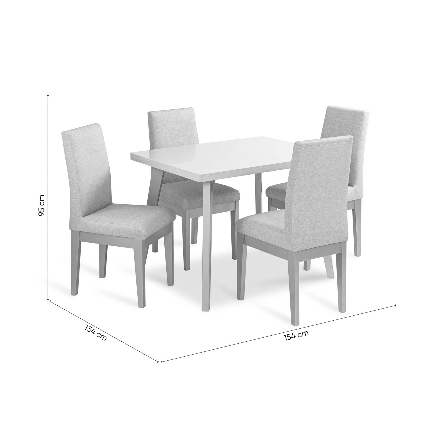Comedor 4 Puestos Cannes Eurolino Marfil, Champaña