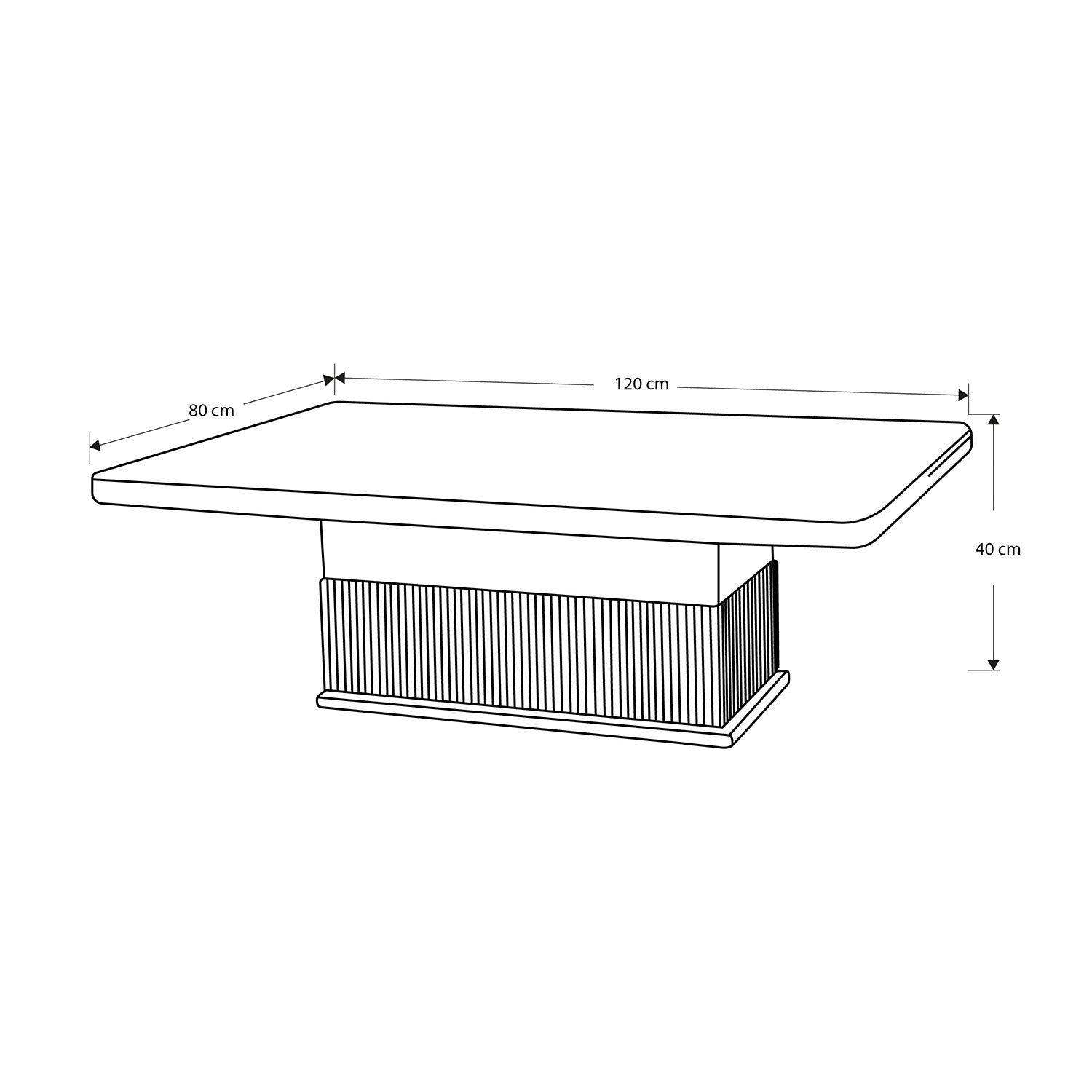 Mesa De Centro Atlanta Blanco Perla, Champaña 120X80