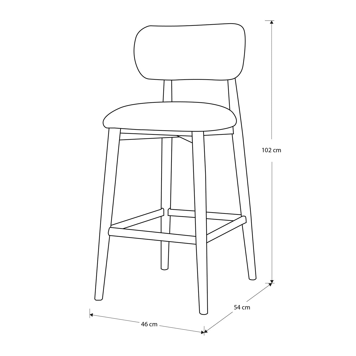 Silla Para Barra Ankara Velvet Primada Rosa, Natural