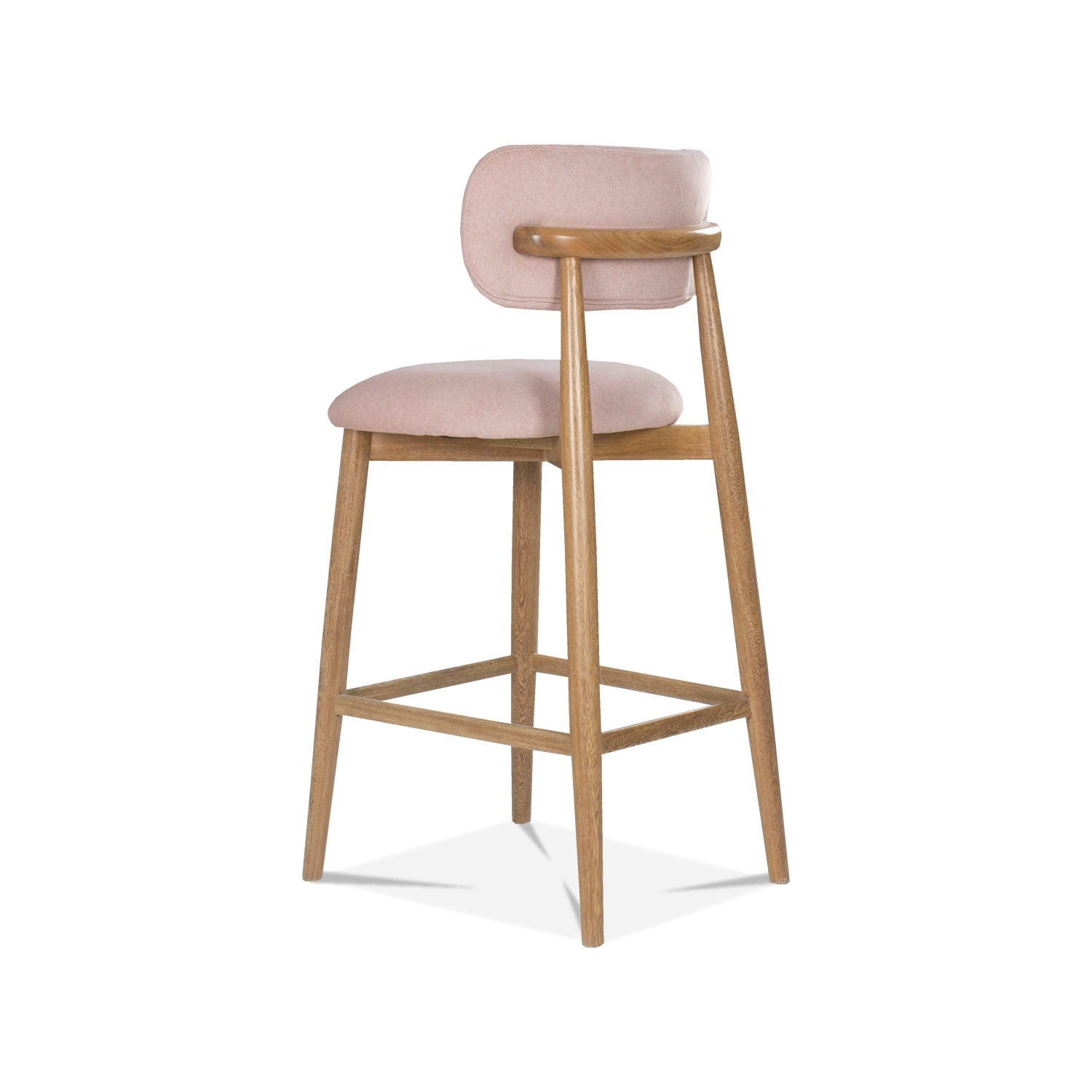 Silla Para Barra Ankara Velvet Primada Rosa, Natural
