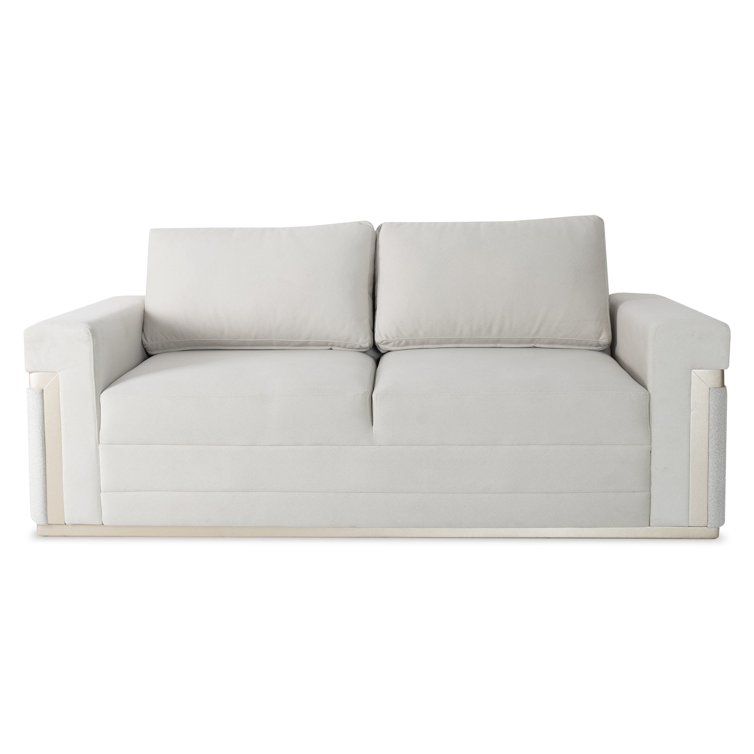 Sofá 2 Puestos Dante Siena Marfil, Champaña Brazo Desmontable