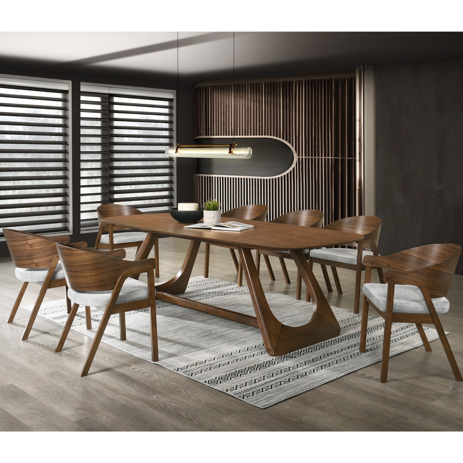 Comedor 6 Puestos Dominic Natural, Gris