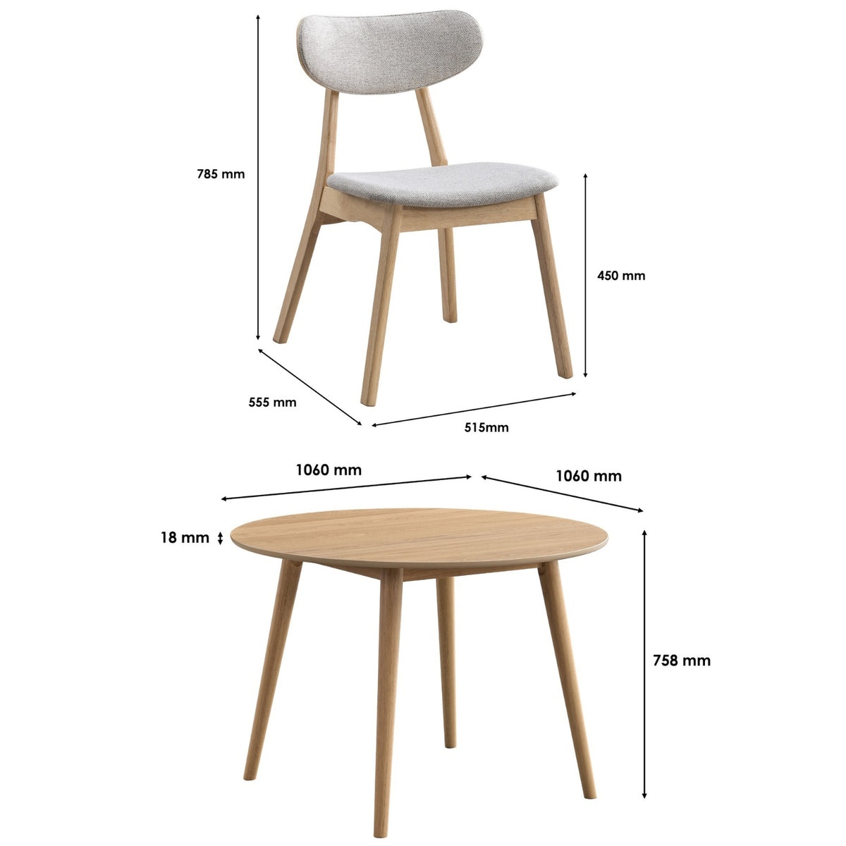 Comedor 4 Puestos Zoe Lino Beige, Natural