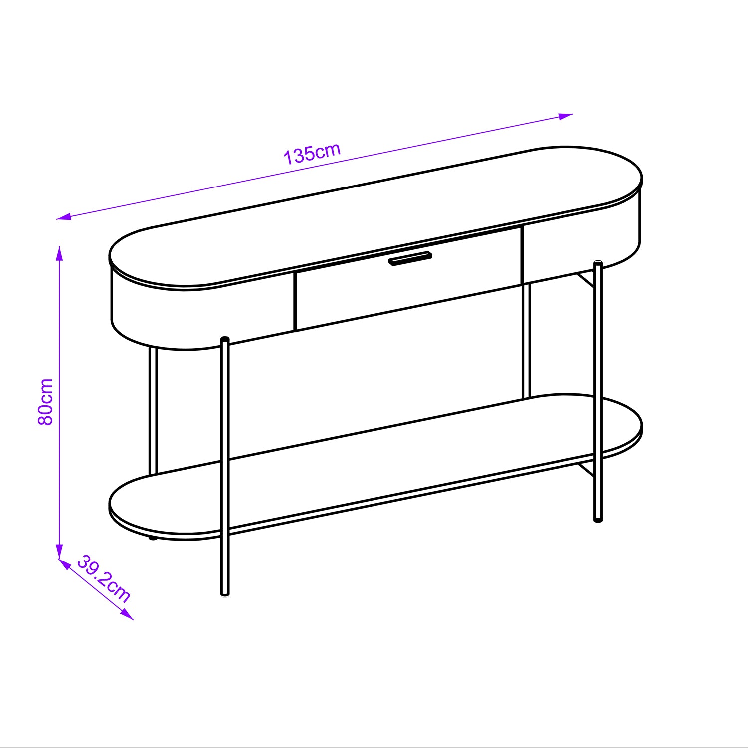 Consola Flora Off White, Dorado 135X80X39