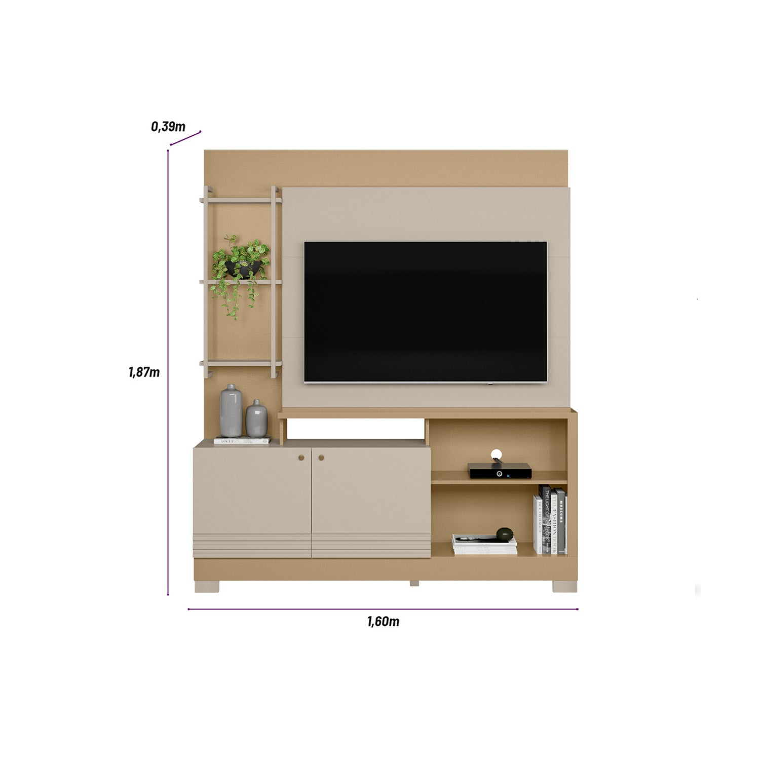 Centro de Entretenimiento Malaga Off White, Champaña  160X187X39