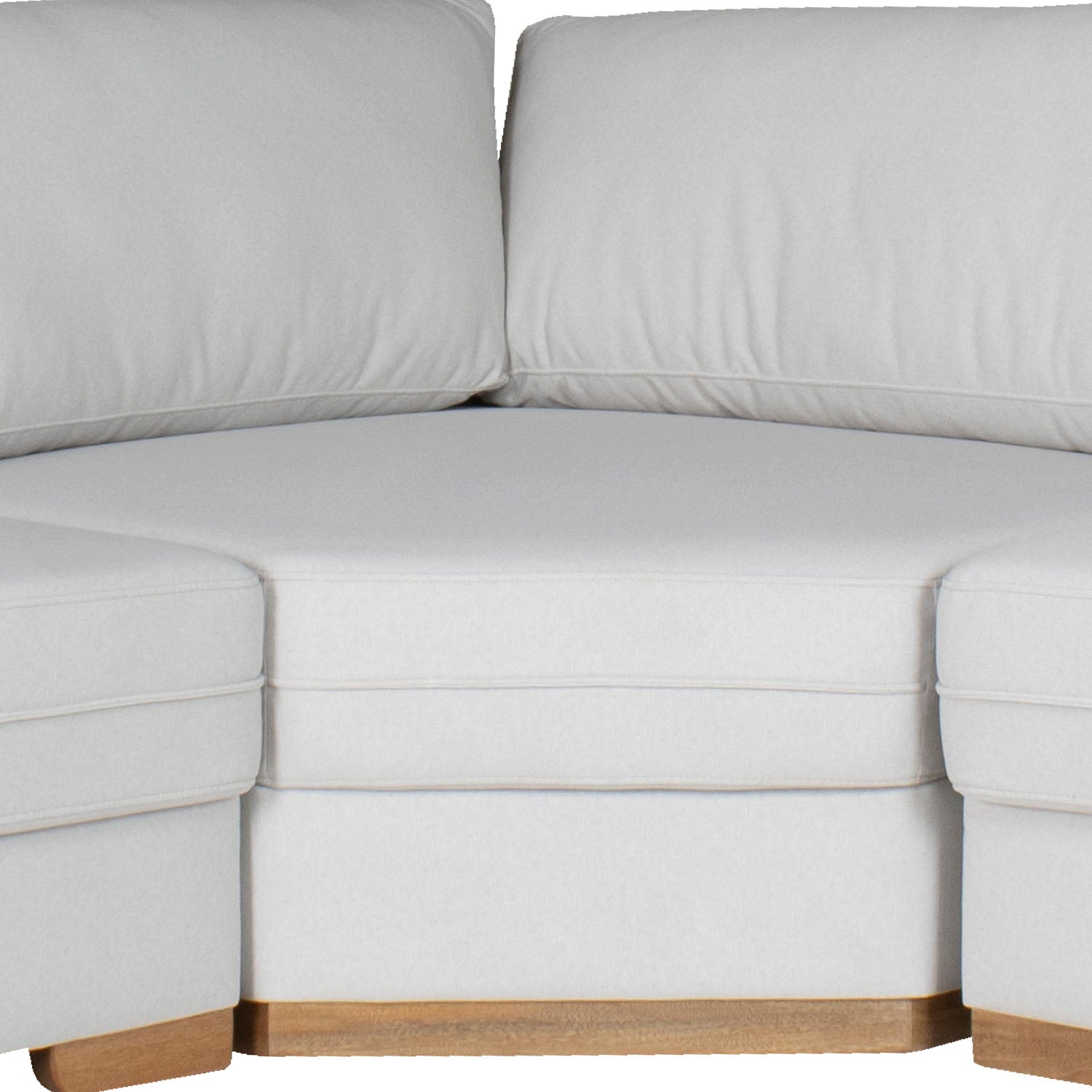 Sofá En L Ivory Velvet Primada Lino, Natural