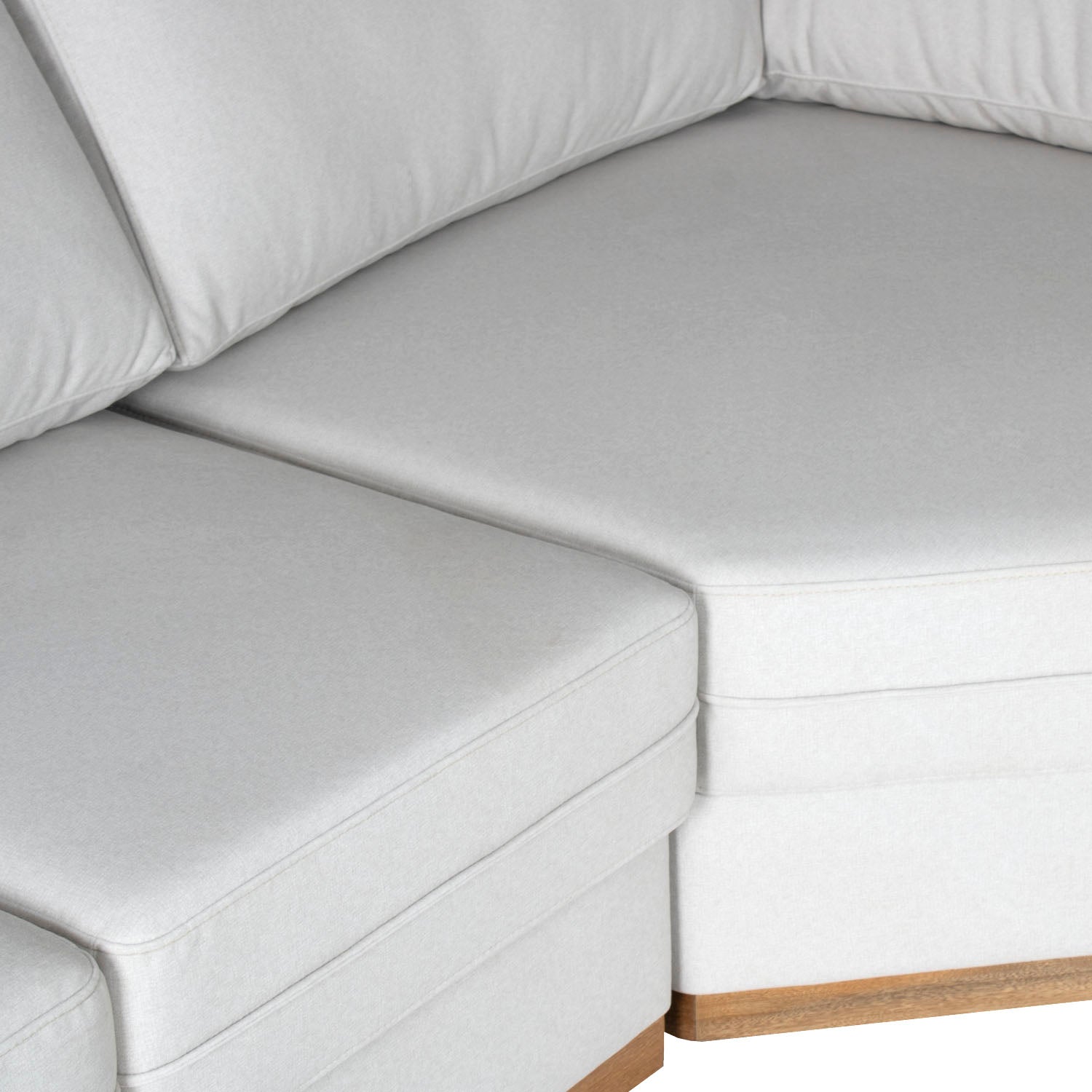 Sofá En L Ivory Velvet Primada Lino, Natural