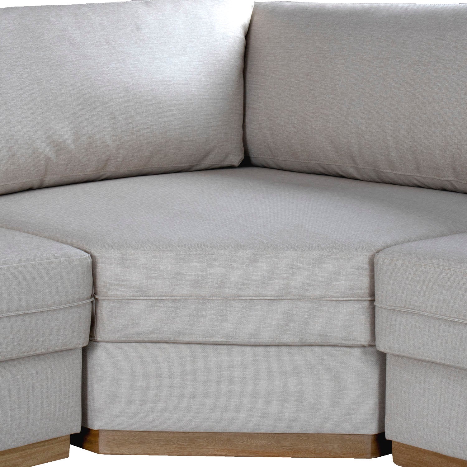 Sofá En L Ivory Eurocuero Marbella Marfil, Natural