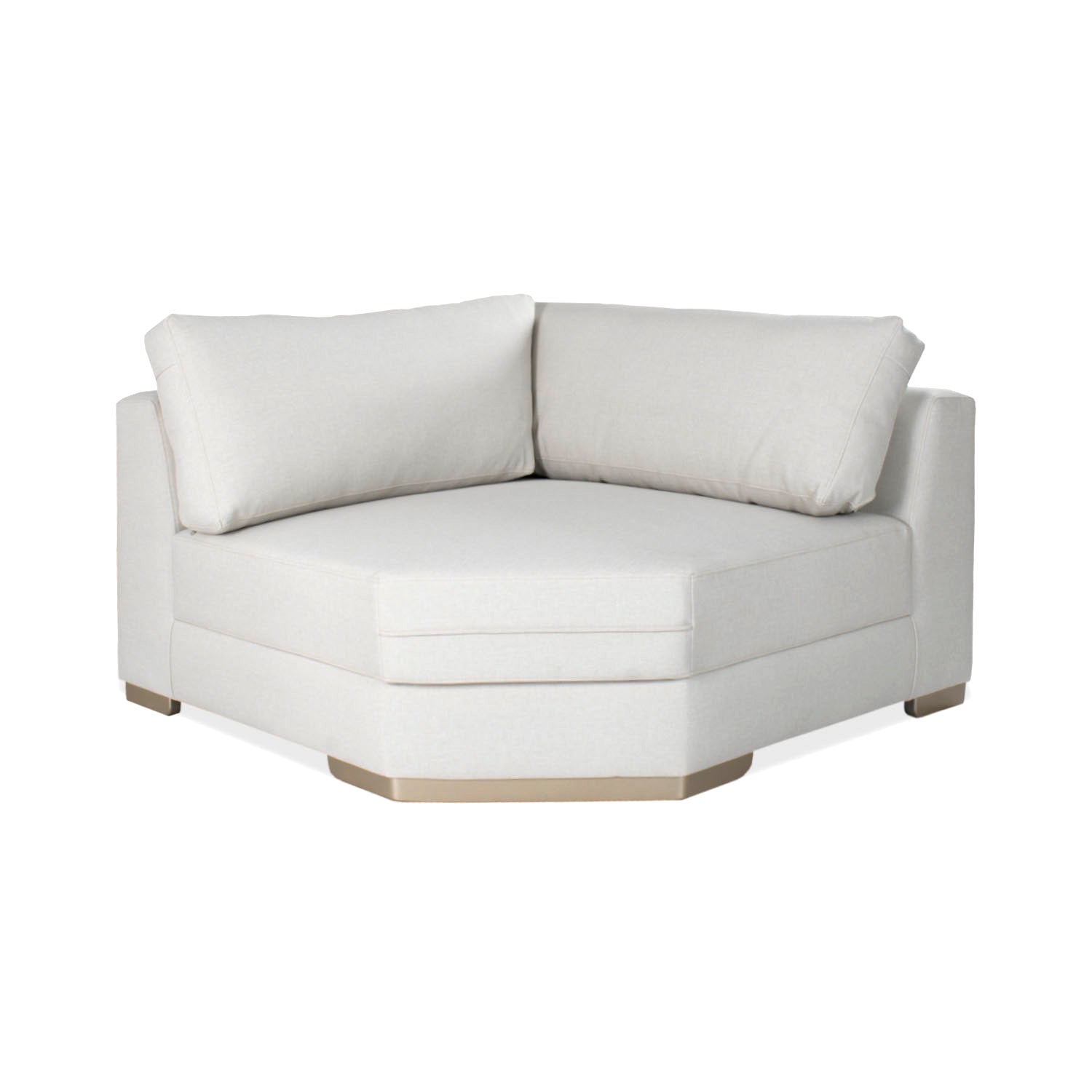 Sofá En L Ivory Eurolino Blanco, Champaña