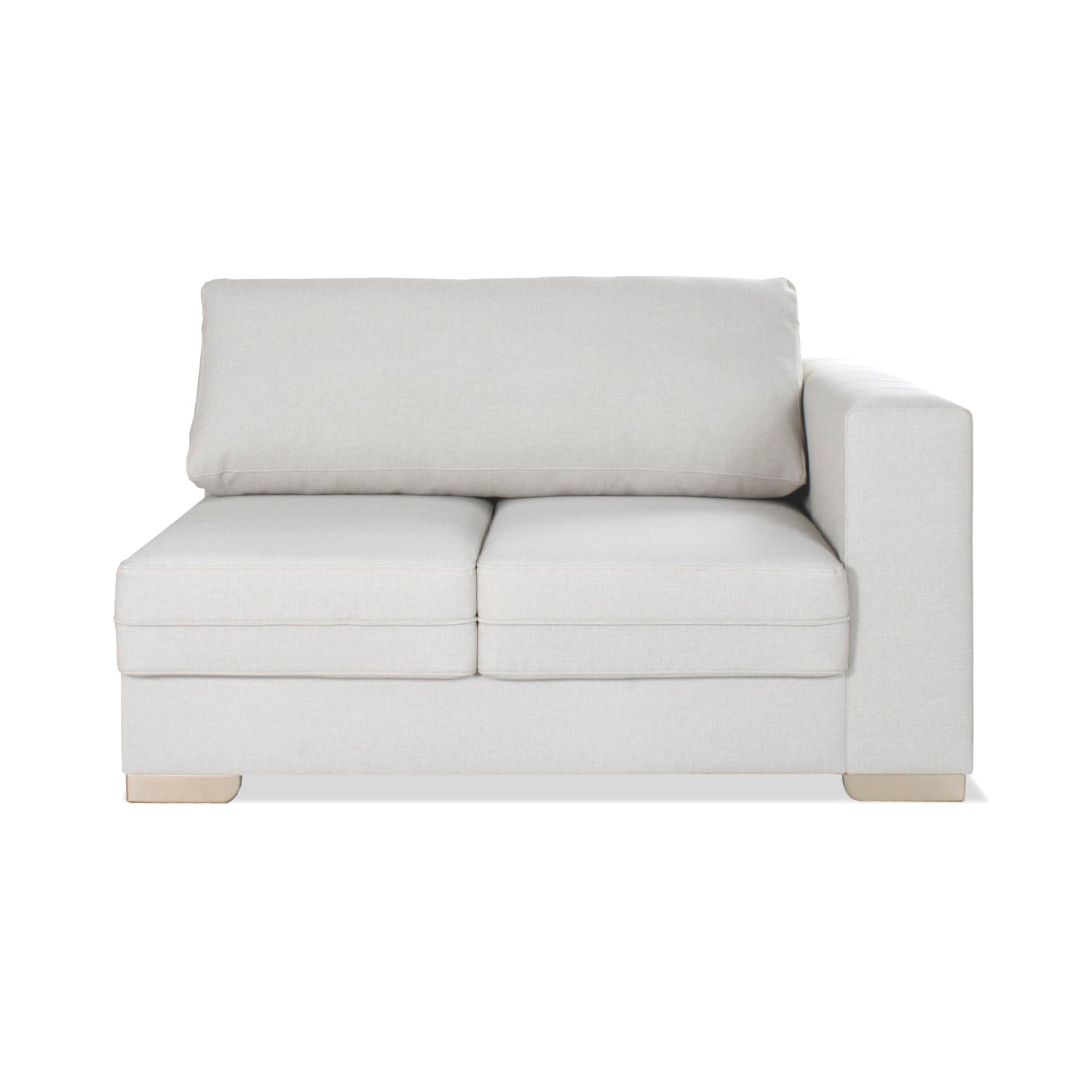 Sofá En L Ivory Eurolino Blanco, Champaña