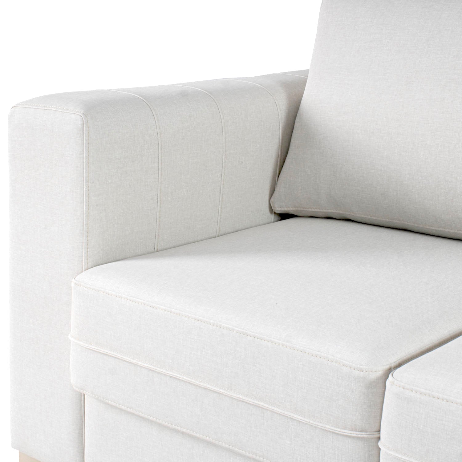 Sofá En L Ivory Eurolino Blanco, Champaña