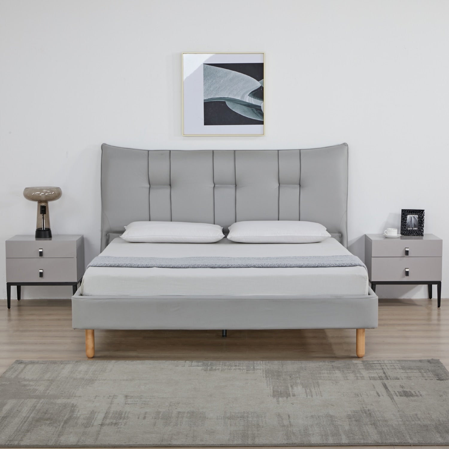 Cama Queen Kenzo Plomo