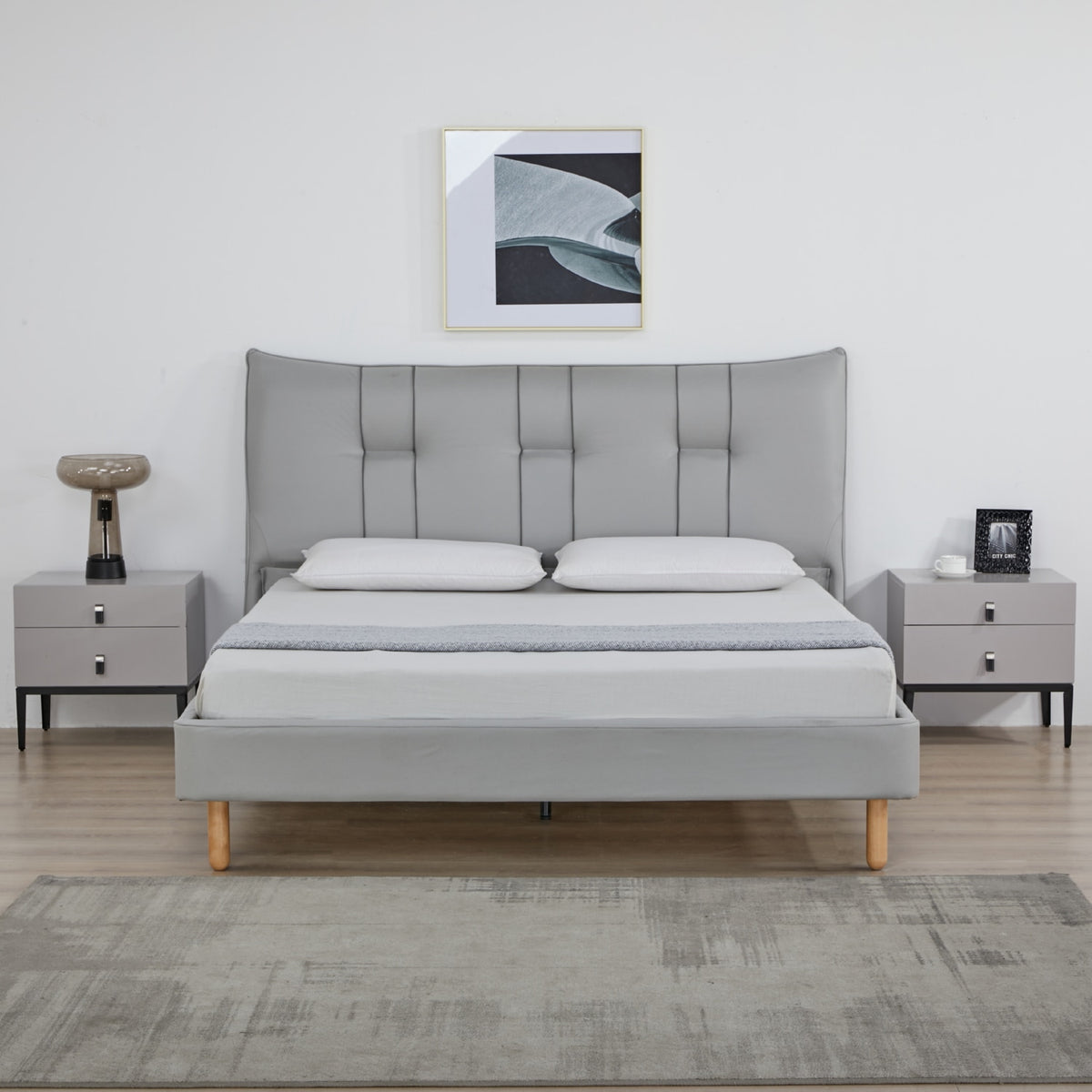 Cama Queen Kenzo Plomo