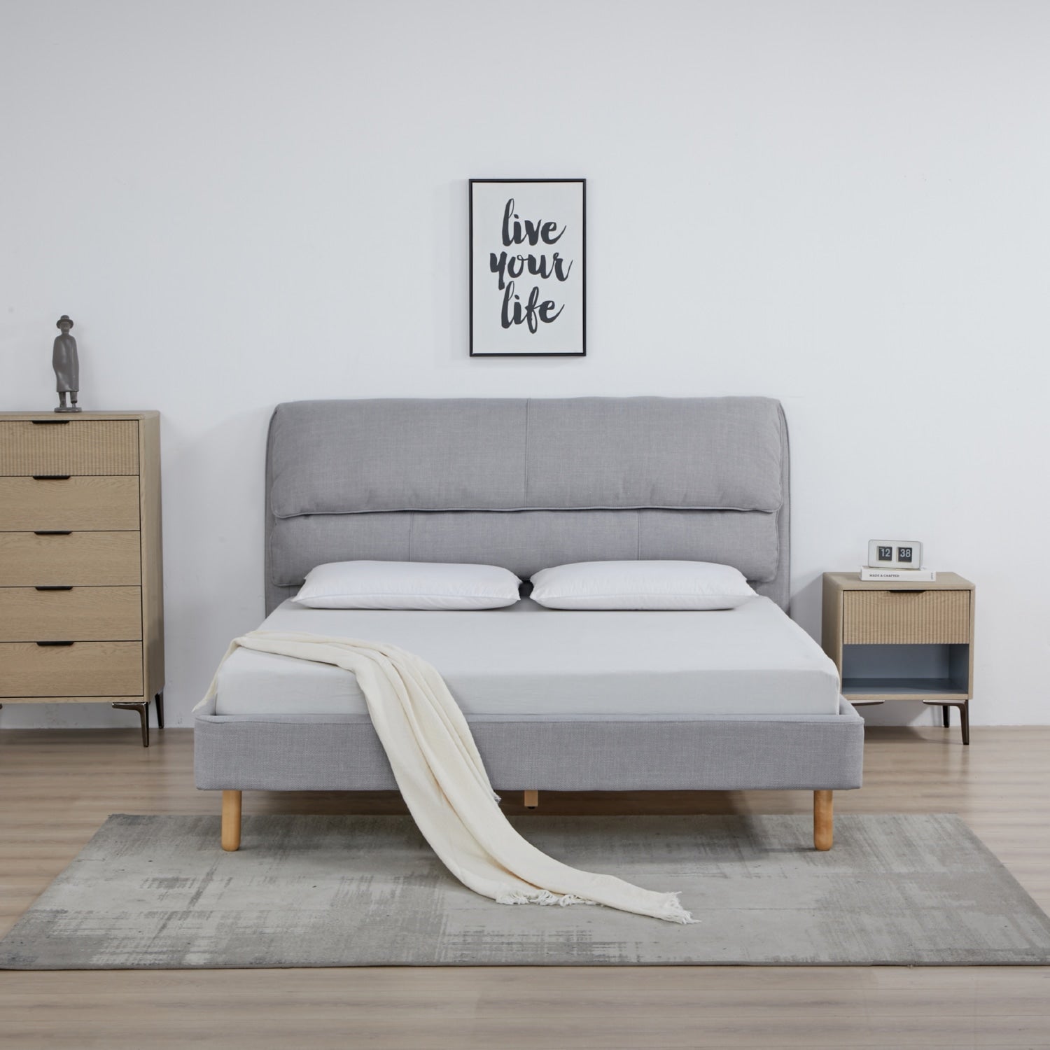 Cama King Cameron Beige