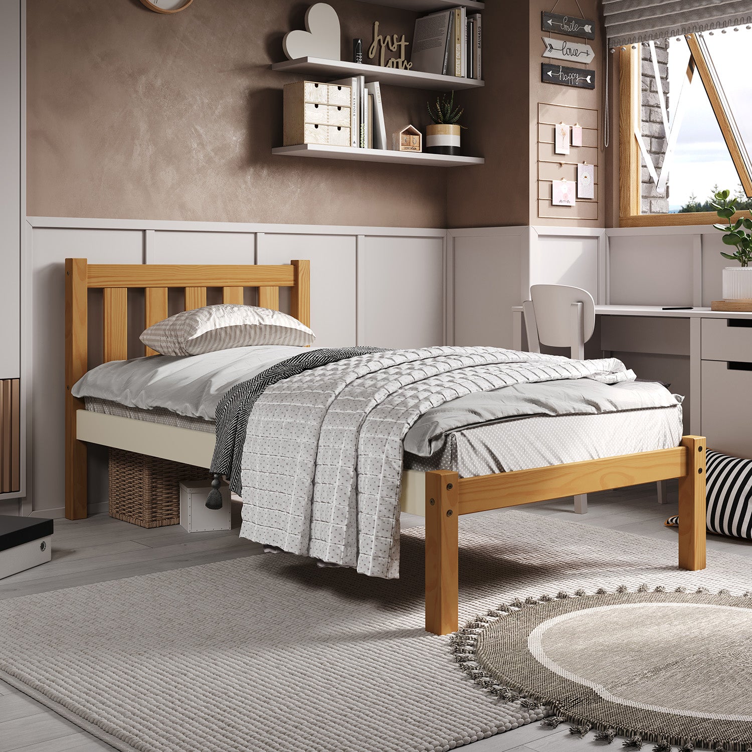 Cama 1.00 Reni Natural Off White