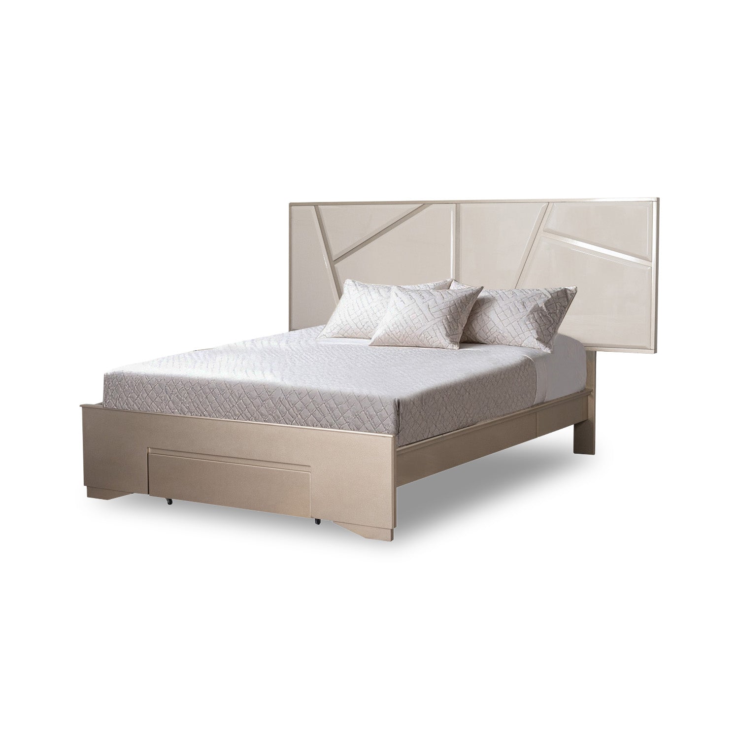 Cama Doble Munich Champaña, Taupe