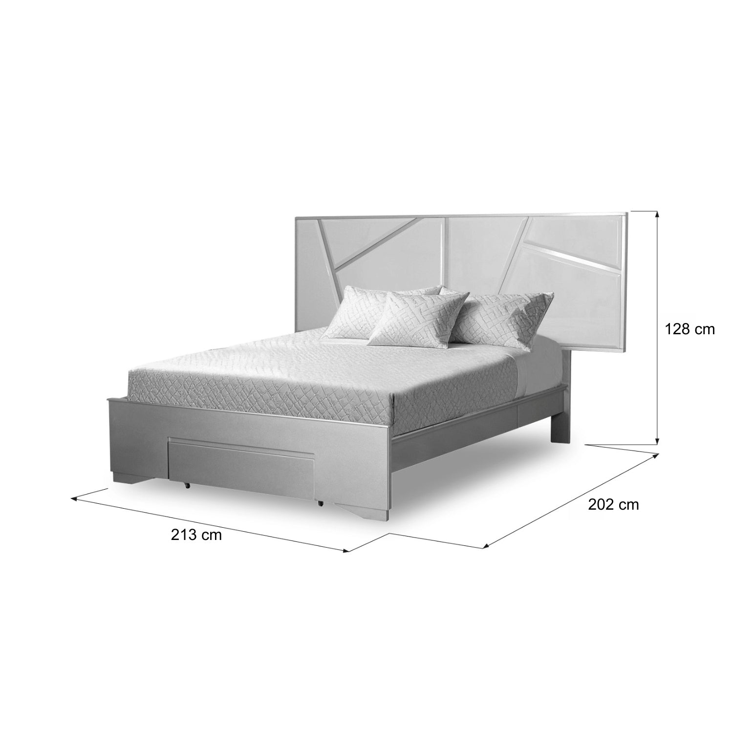 Cama Doble Munich Champaña, Taupe