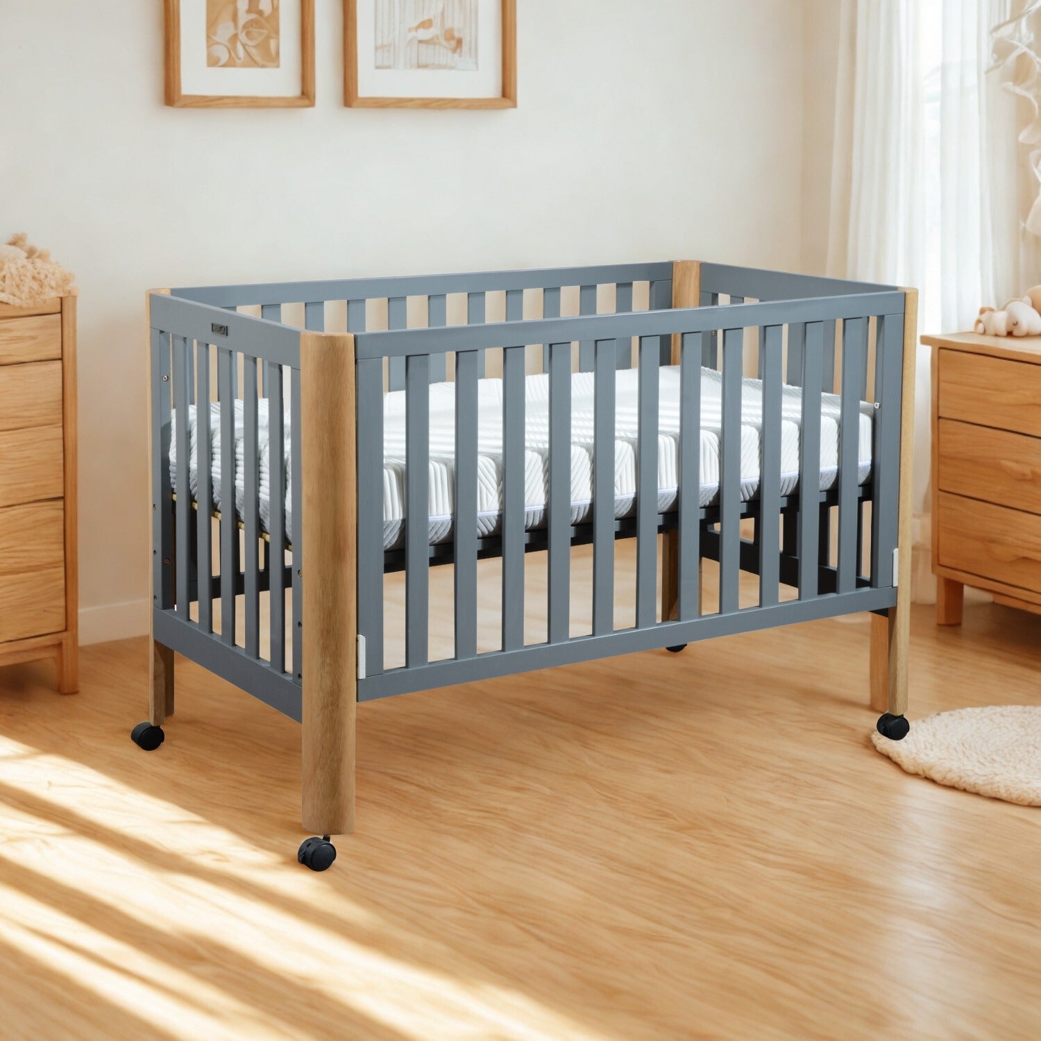 Cuna Para Bebé Cami Gris