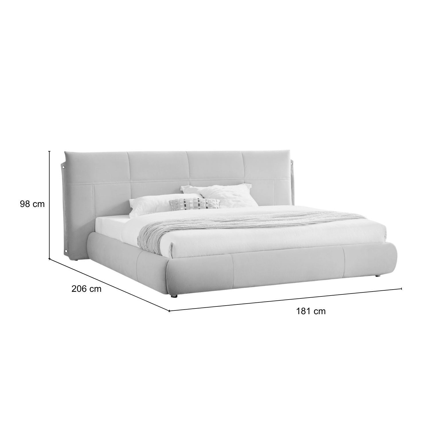 Cama Queen Lucas Velvet Beige
