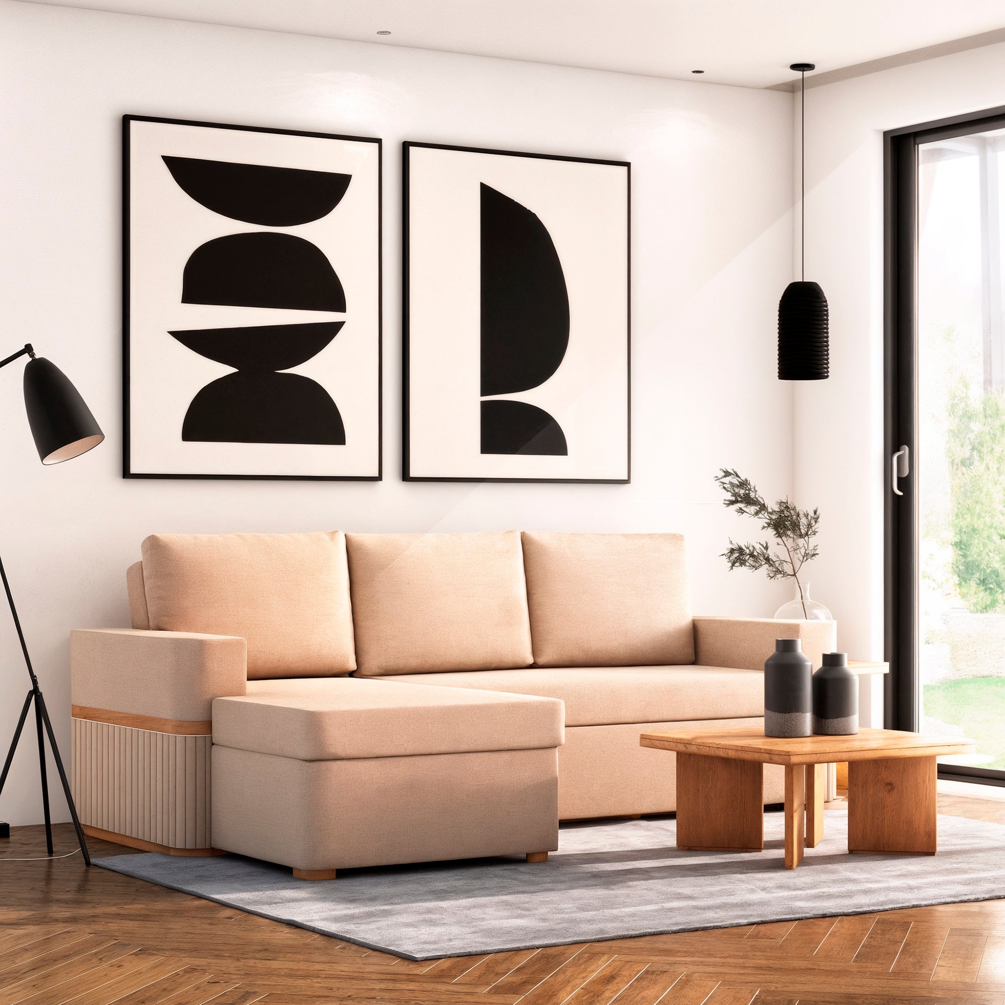 Sala Cama Dior Eurolino Marbella Marfil, Natural Lado Izq Brazo Desmontable