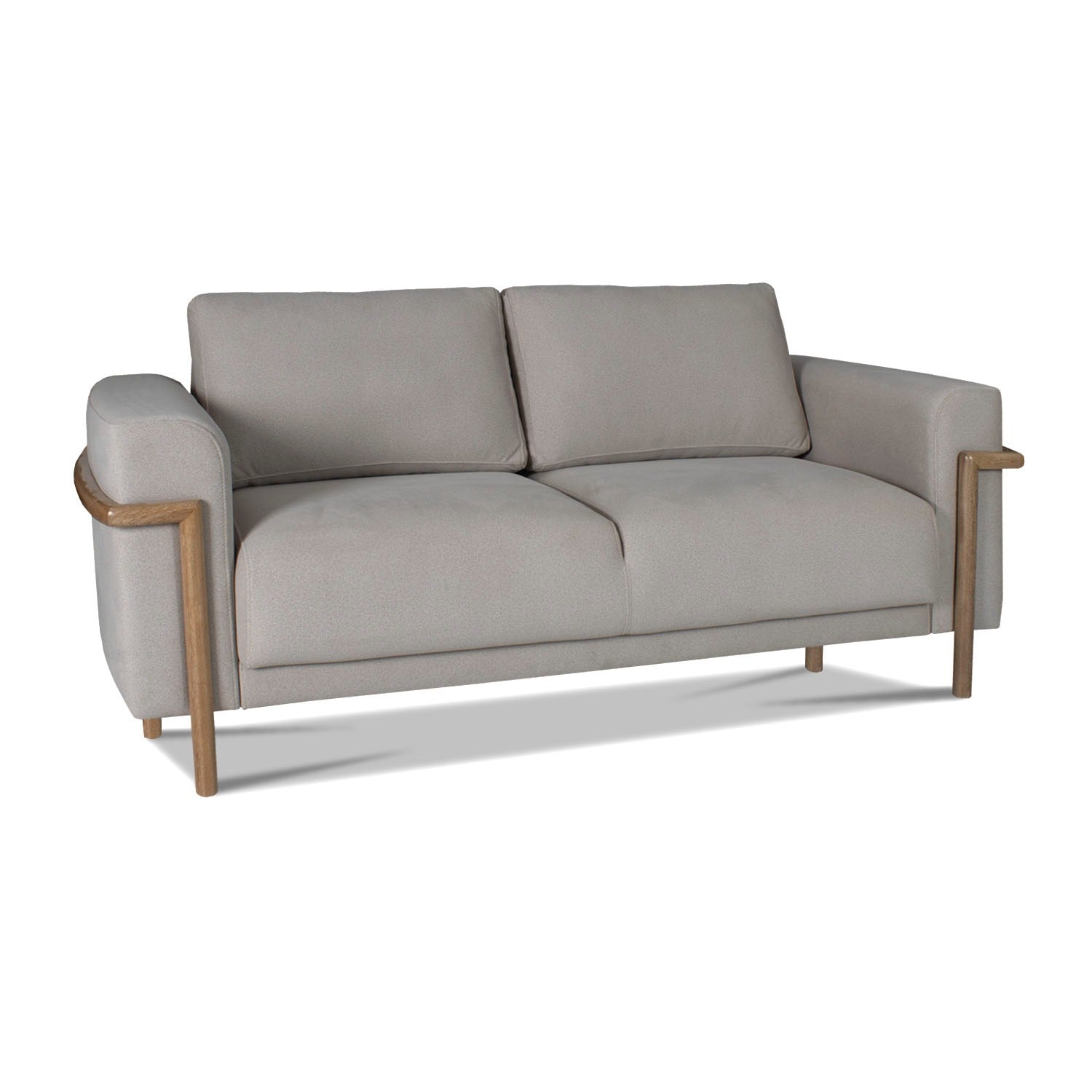 Sofá 2 Puestos Ginebra Velvet Serena Taupe, Natural