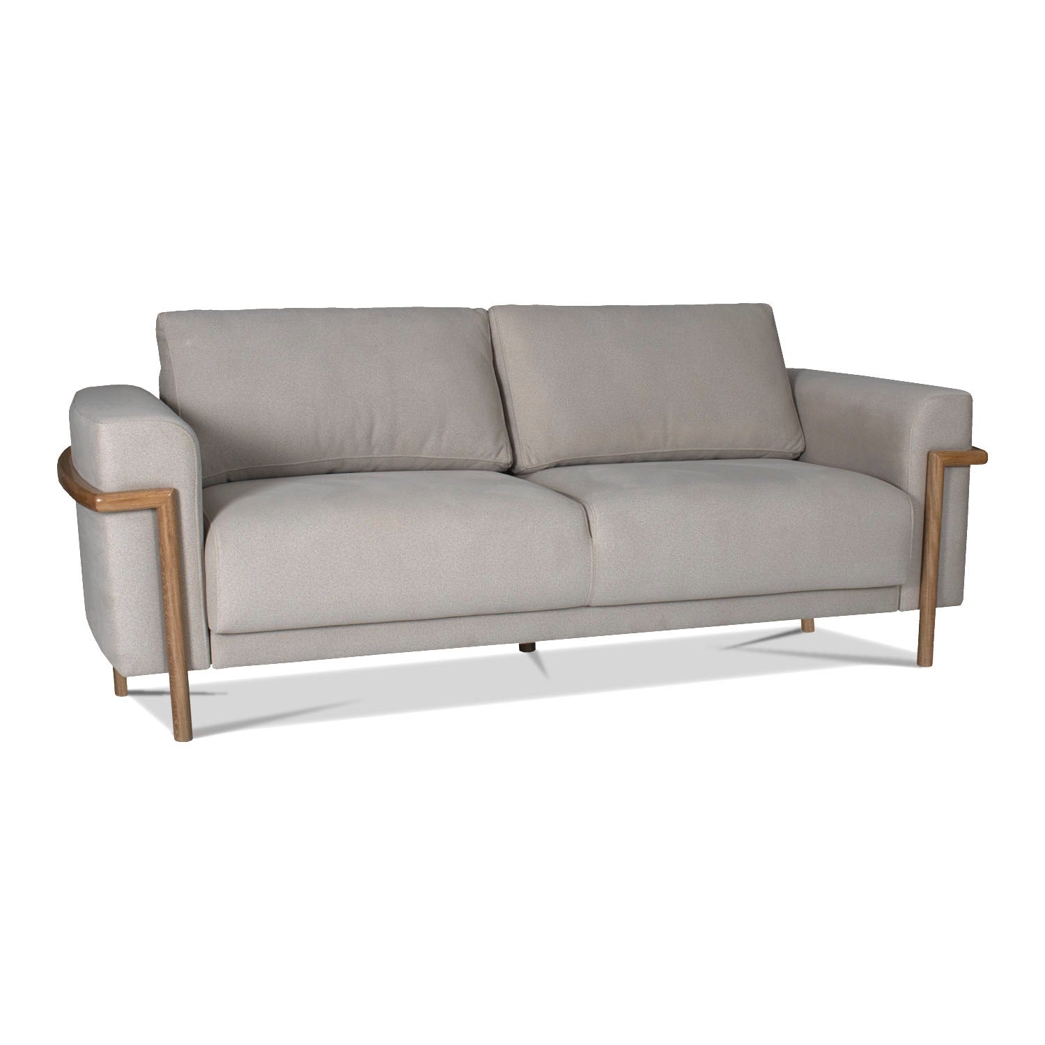 Sofá 3 Puestos Ginebra Velvet Serena Taupe, Natural