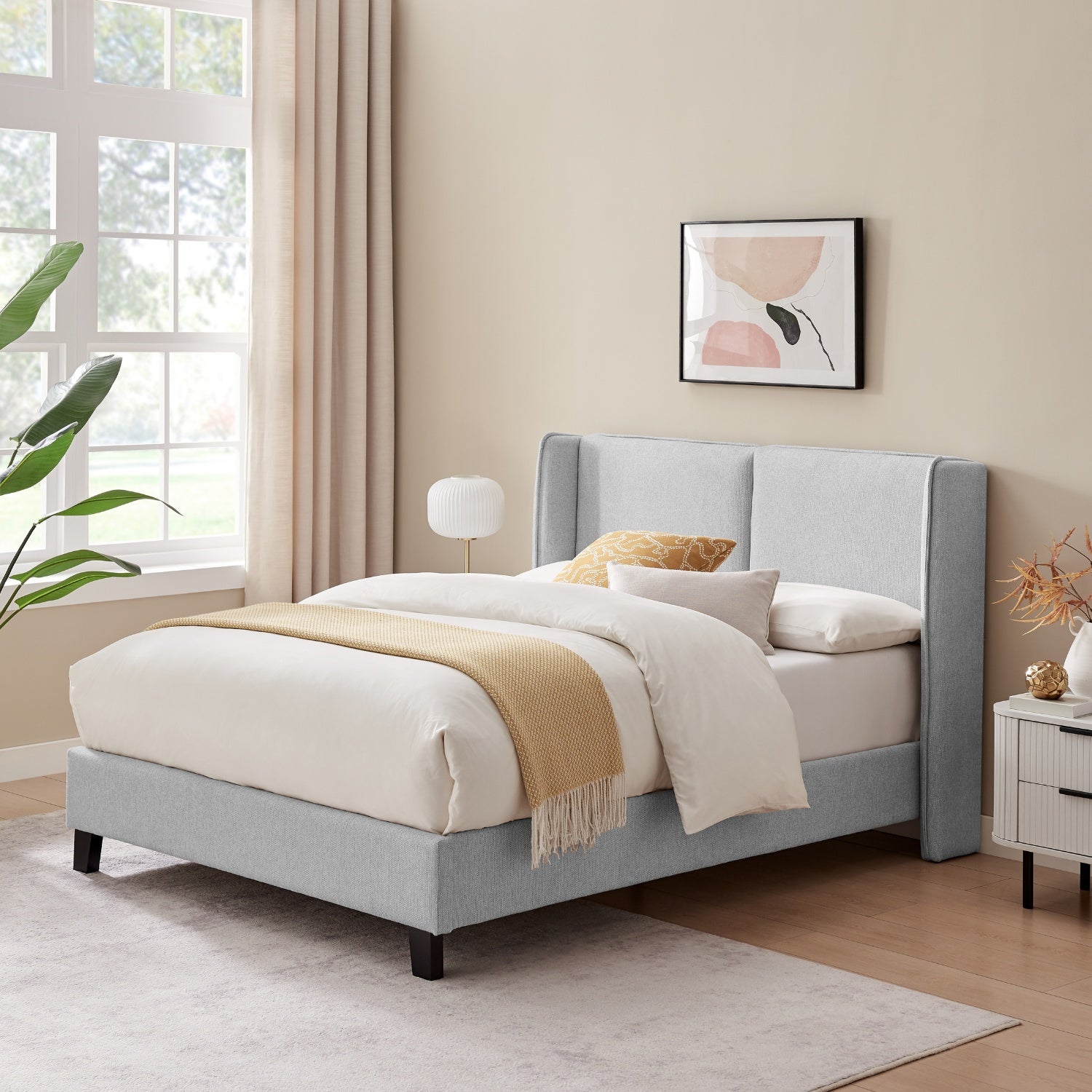 Cama Doble Barcelona Gris