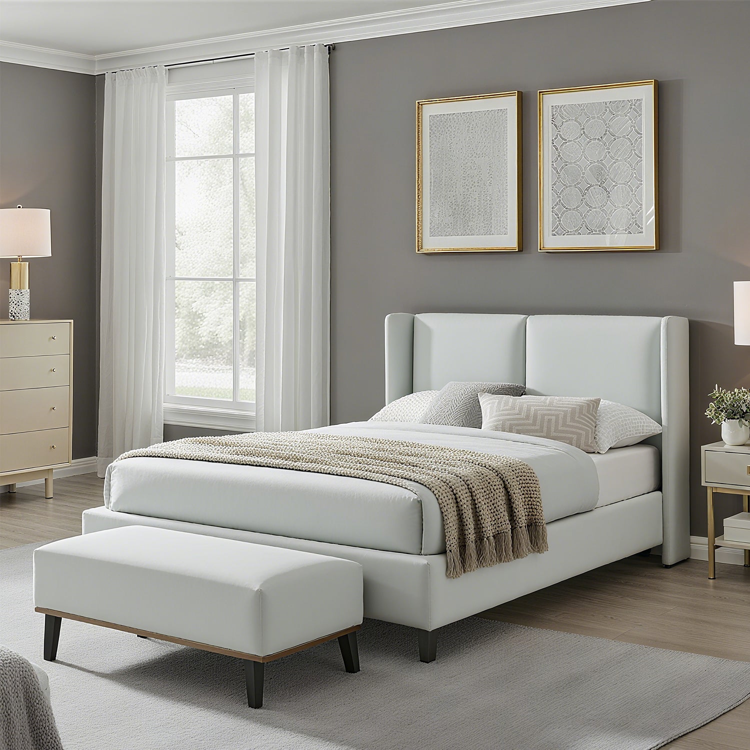 Cama Doble Barcelona Beige