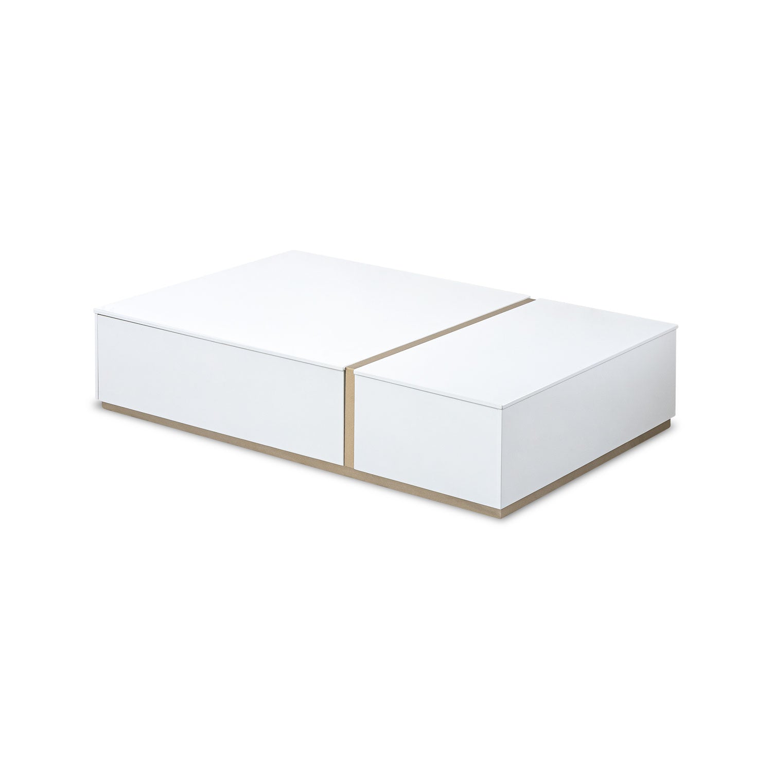 Mesa De Centro Lizzi Blanco Perla, Champaña Premium