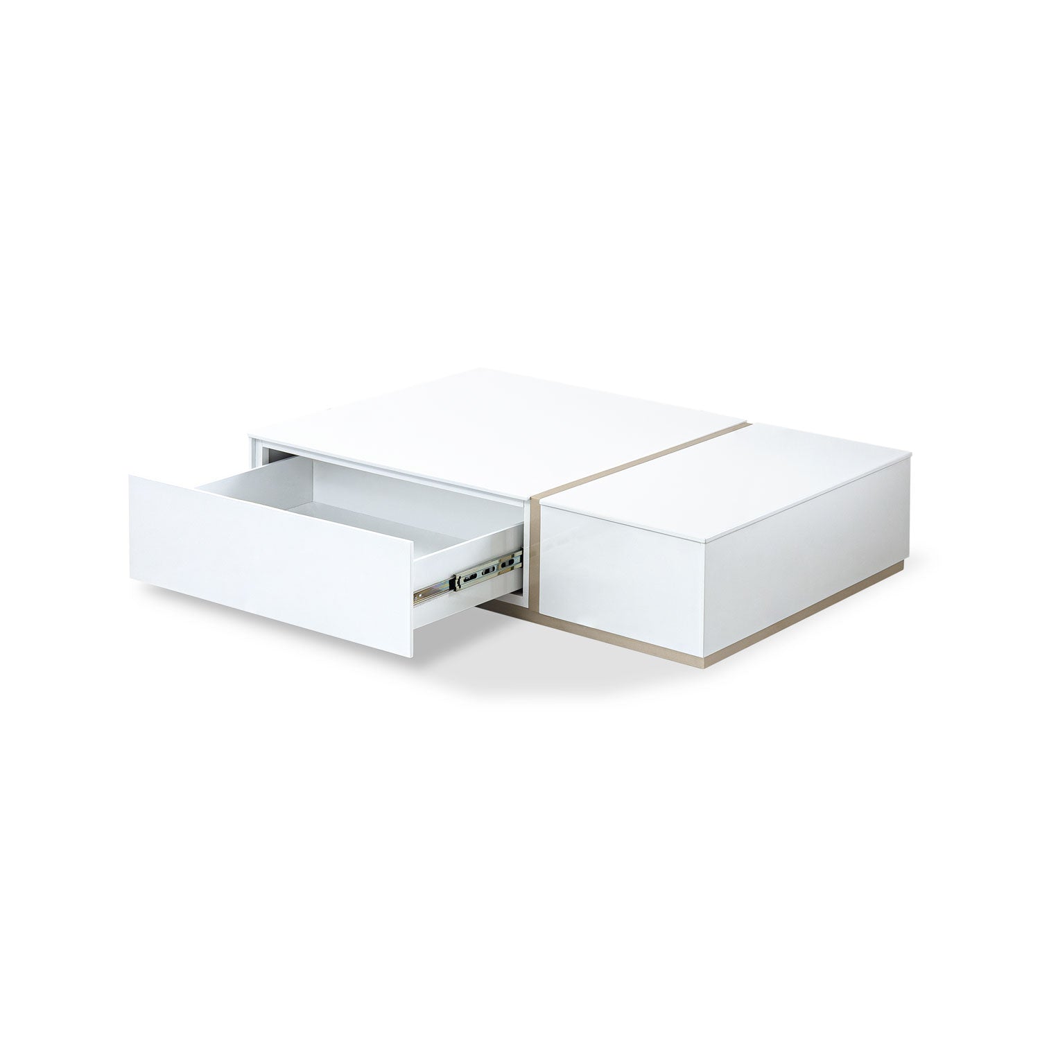 Mesa De Centro Lizzi Blanco Perla, Champaña Premium