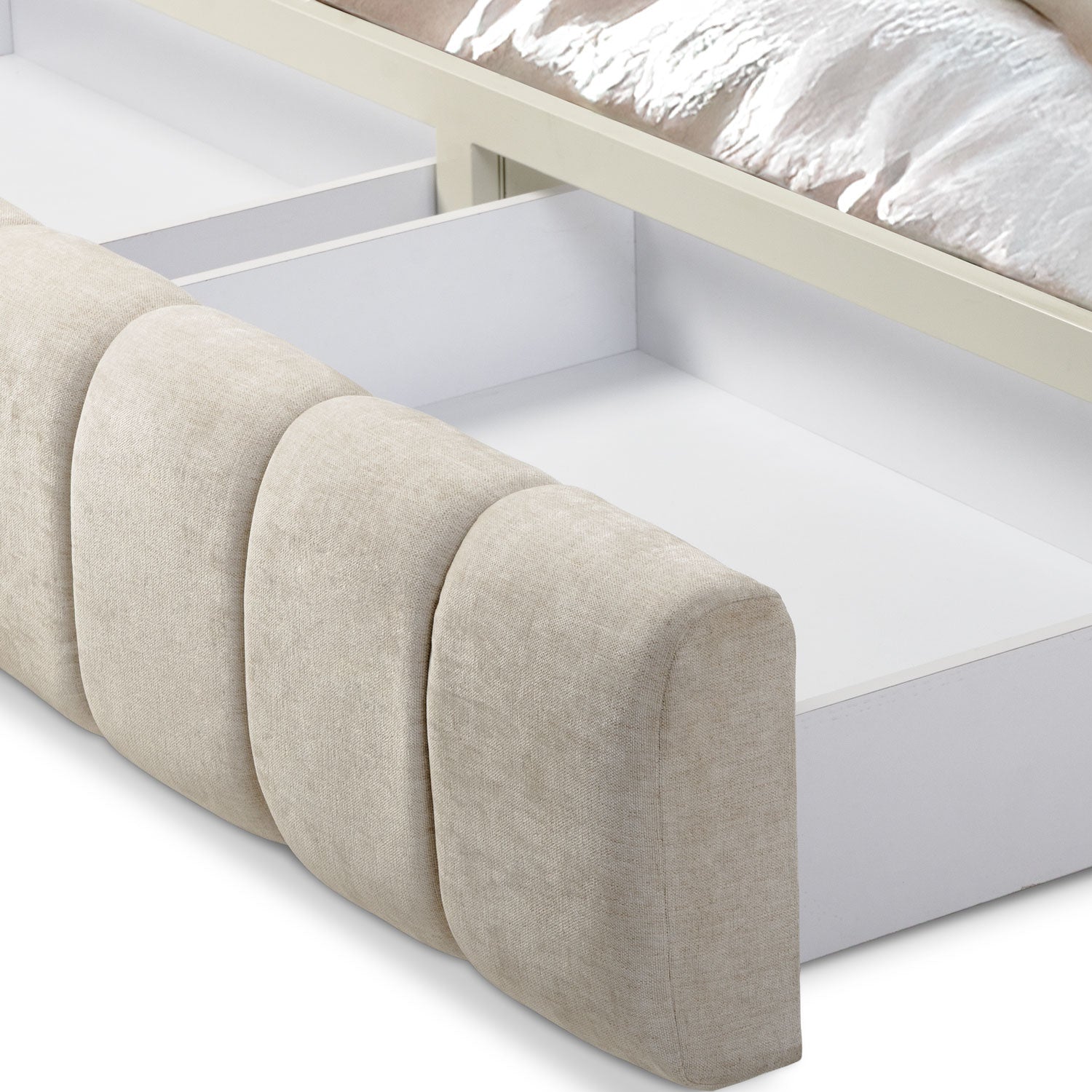 Cama Doble Oklam Microfibra Touch Almendra