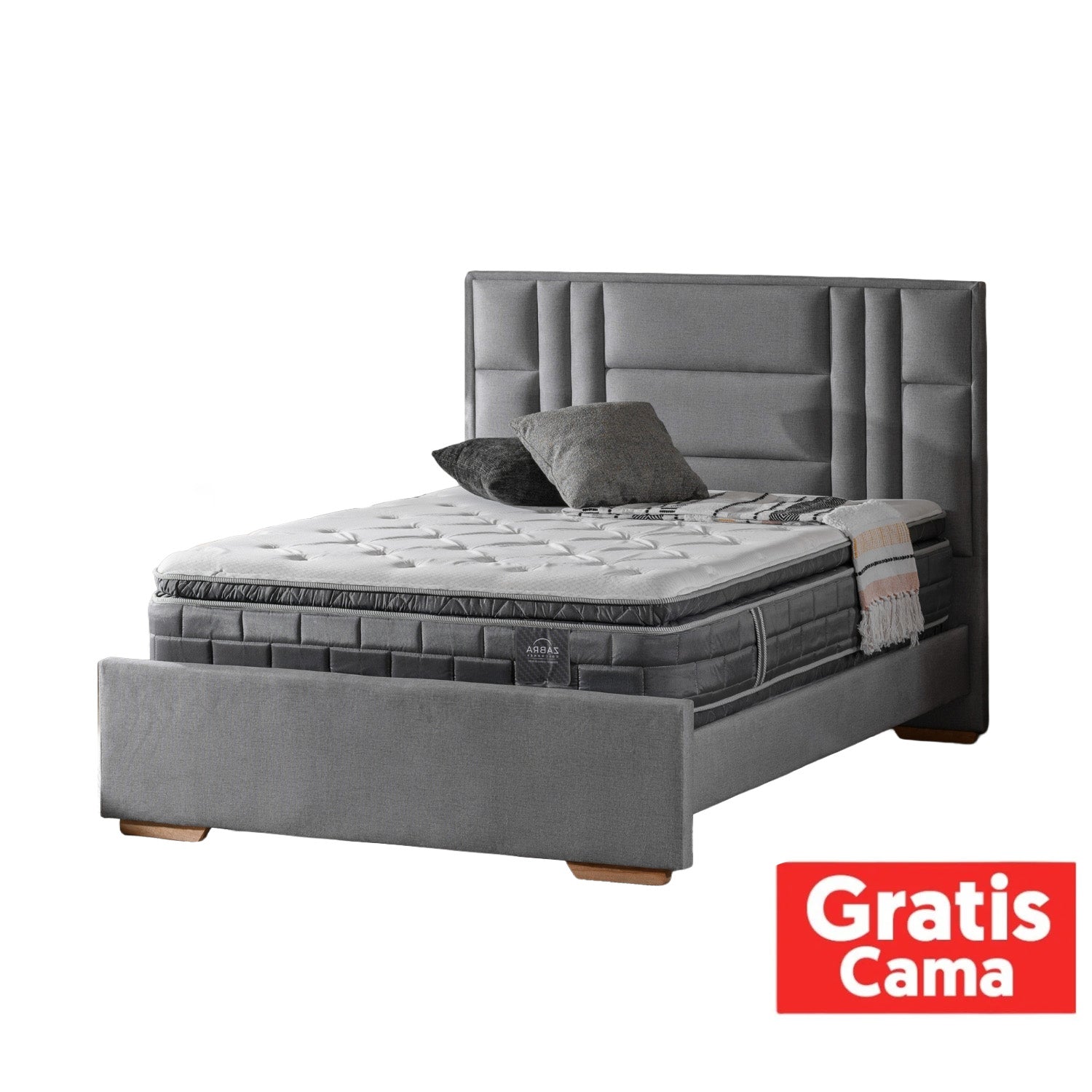 Colchón Doble Aurora Gris Doble Pillow Top (Garantía 15 Años)