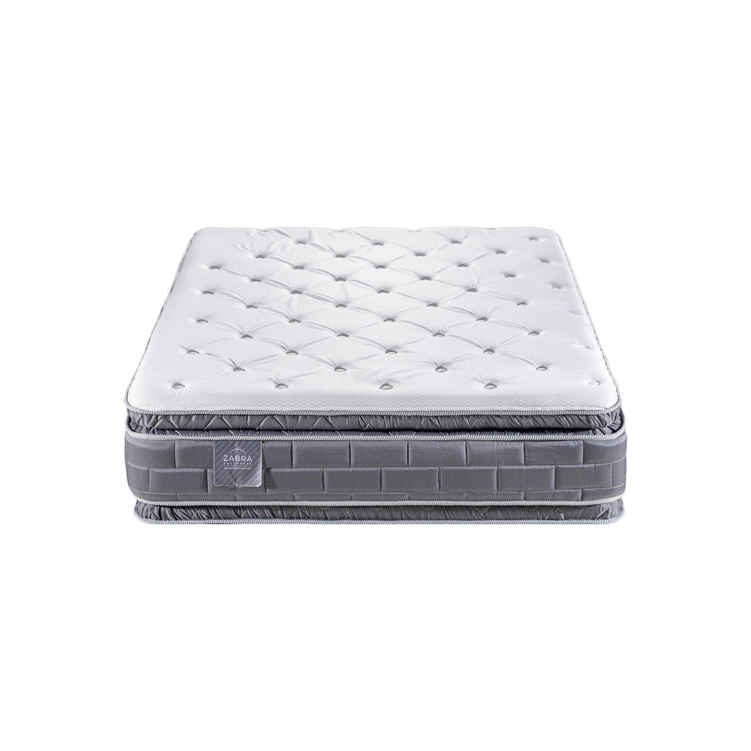 Colchón Queen Aurora Gris Doble Pillow Top (Garantía 15 Años)