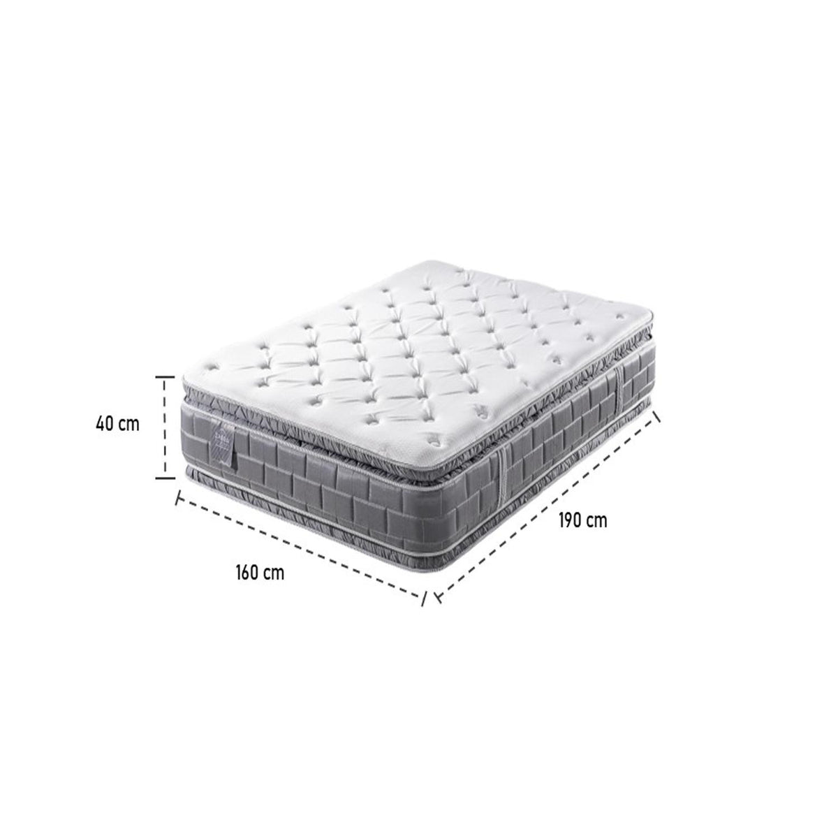 Colchón Queen Aurora Gris Doble Pillow Top (Garantía 15 Años)